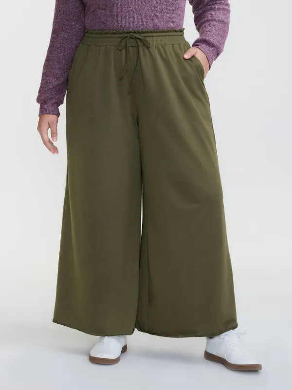 Shirred Waist-Tie Wide-Leg Pants sold by Bloomchic