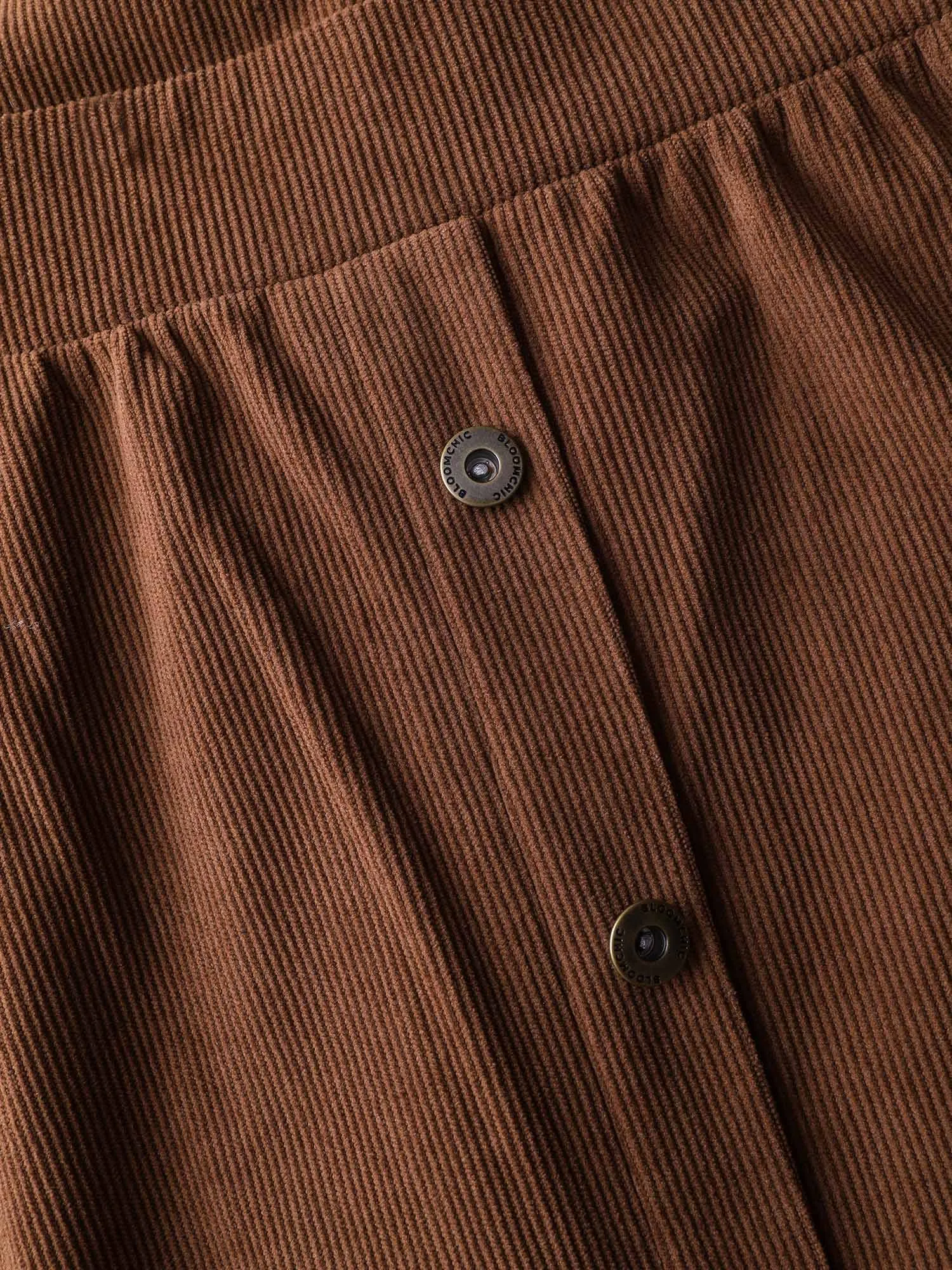 Corduroy Deep V-Neck Adjustable Midi Dress sold by Bloomchic product image thumbnail 5