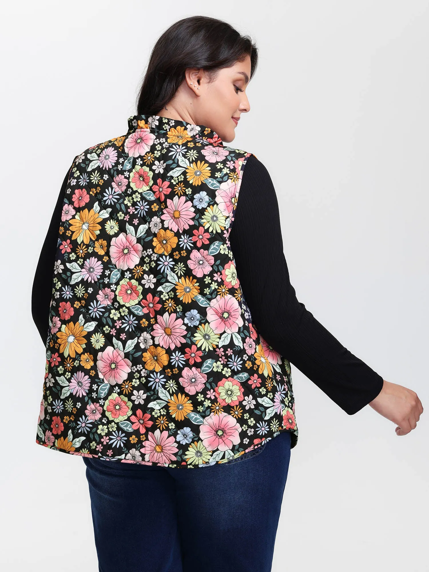 Floral Quilted Cotton Ruffled Neck Vest sold by Bloomchic product image thumbnail 4