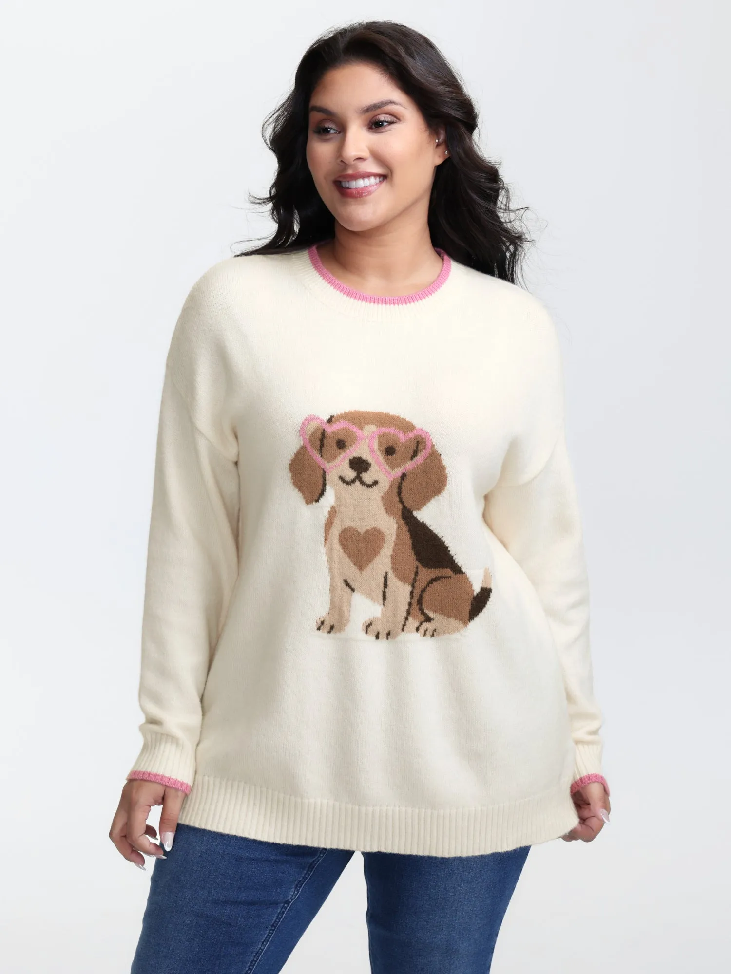 Cute Pet Pattern Jacquard Pullover sold by Bloomchic product image thumbnail 2