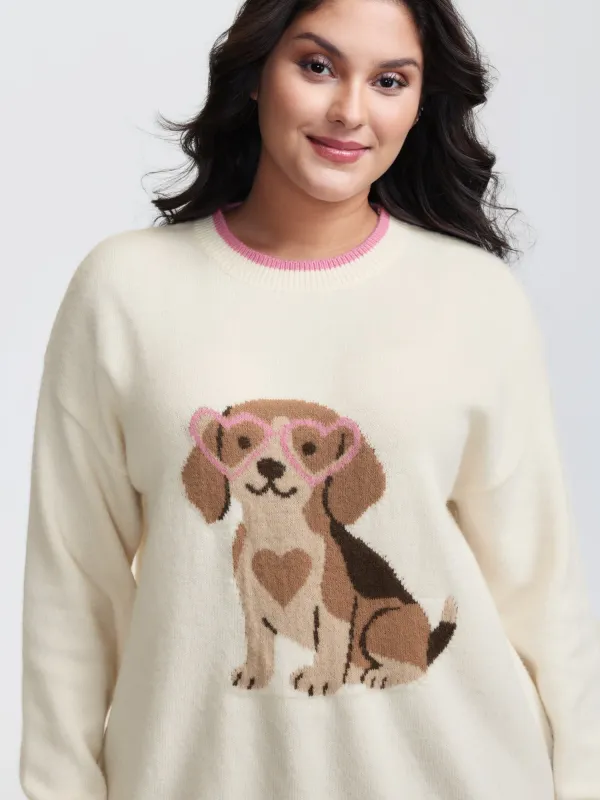 Cute Pet Pattern Jacquard Pullover sold by Bloomchic