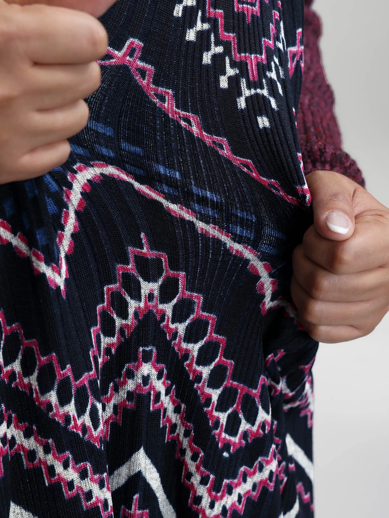 Ribbed Wavy Print Stretchy Sleep Jumpsuit sold by Bloomchic product image thumbnail 4