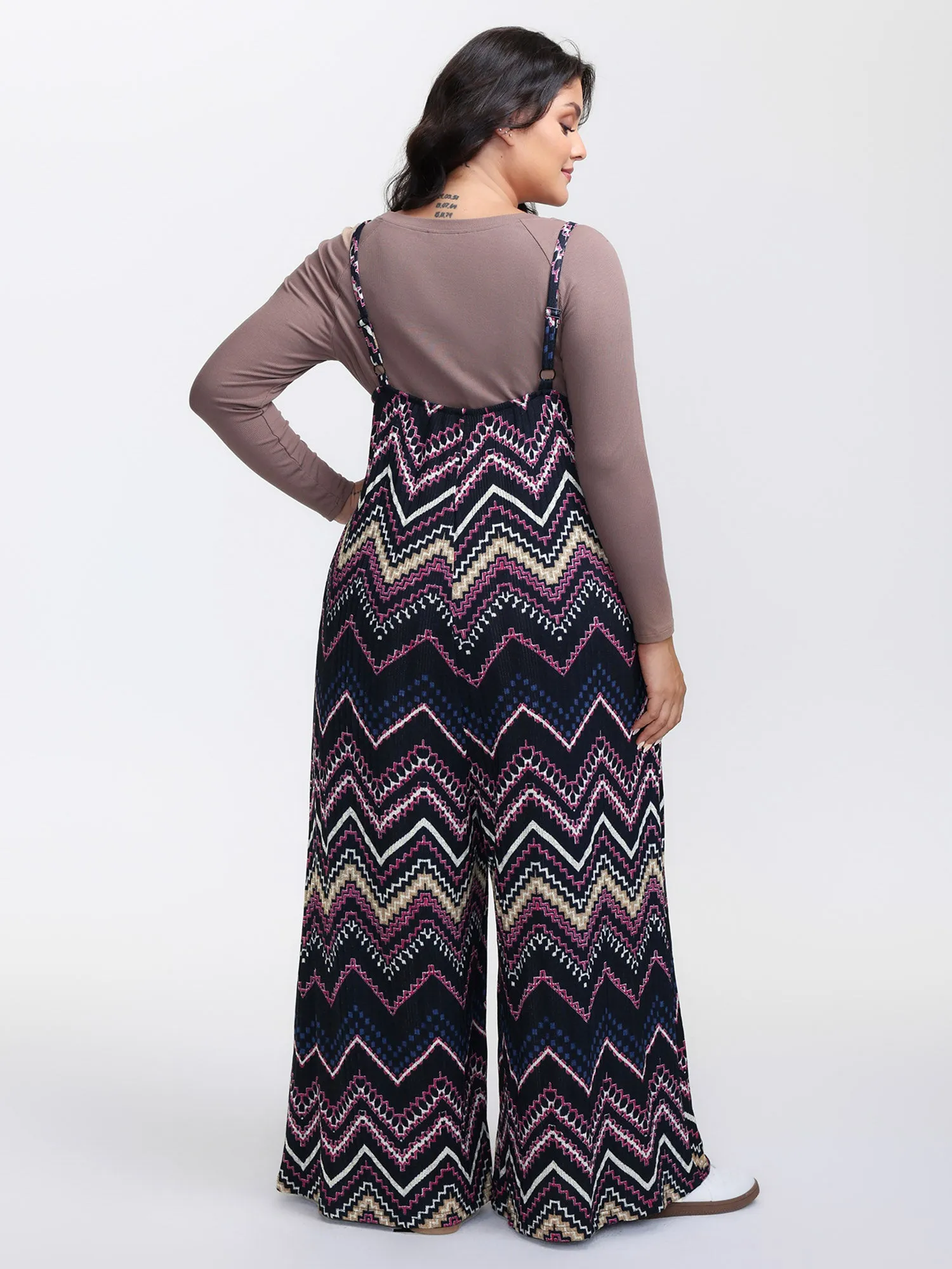 Ribbed Wavy Print Stretchy Sleep Jumpsuit sold by Bloomchic product image thumbnail 5