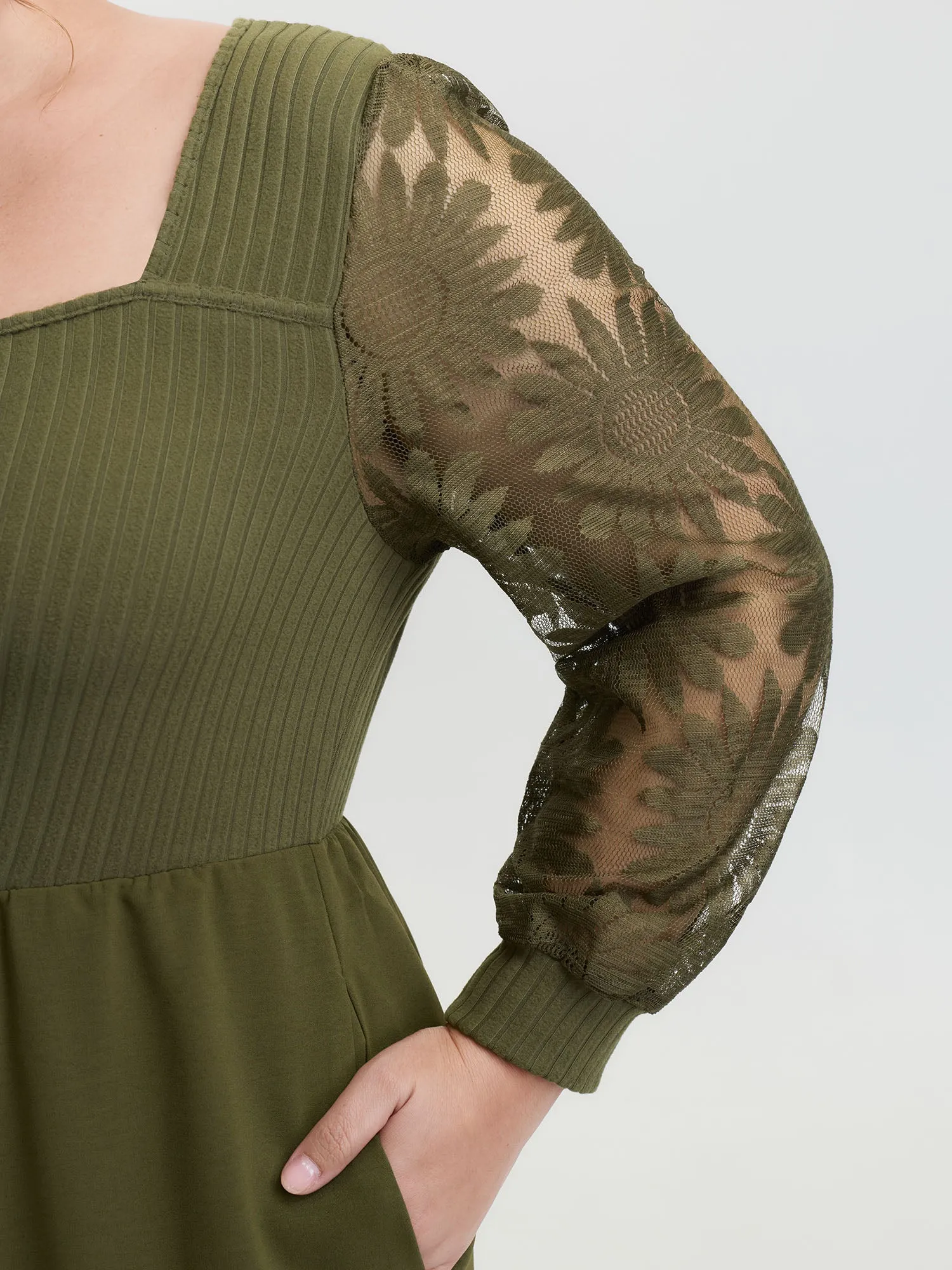 Lace Trim Ruched Velvety Bodice Jumpsuit sold by Bloomchic product image thumbnail 4