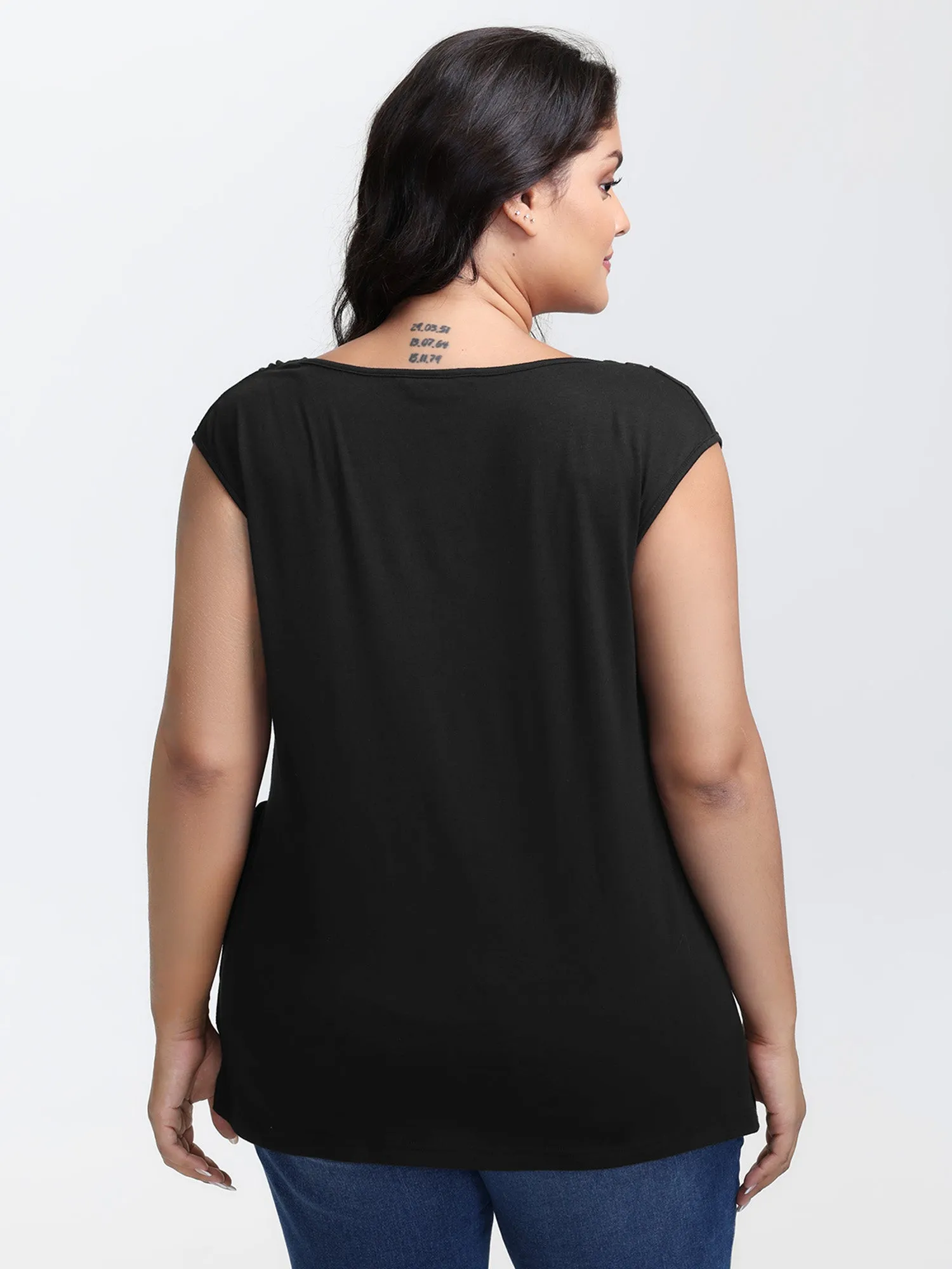 Cowl Neckline Knotted Knit Tank Top sold by Bloomchic product image thumbnail 4