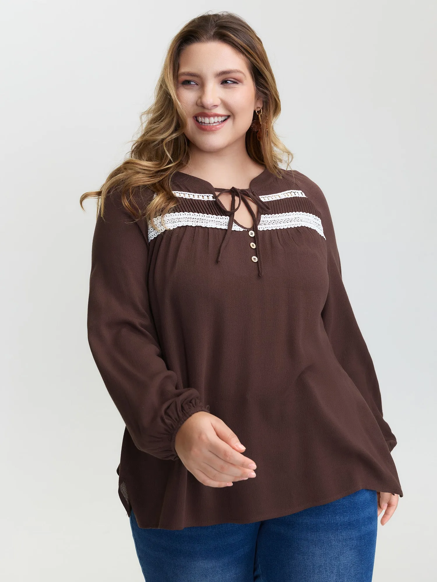 Pure Cotton Lace Trim Blouse sold by Bloomchic product image thumbnail 4