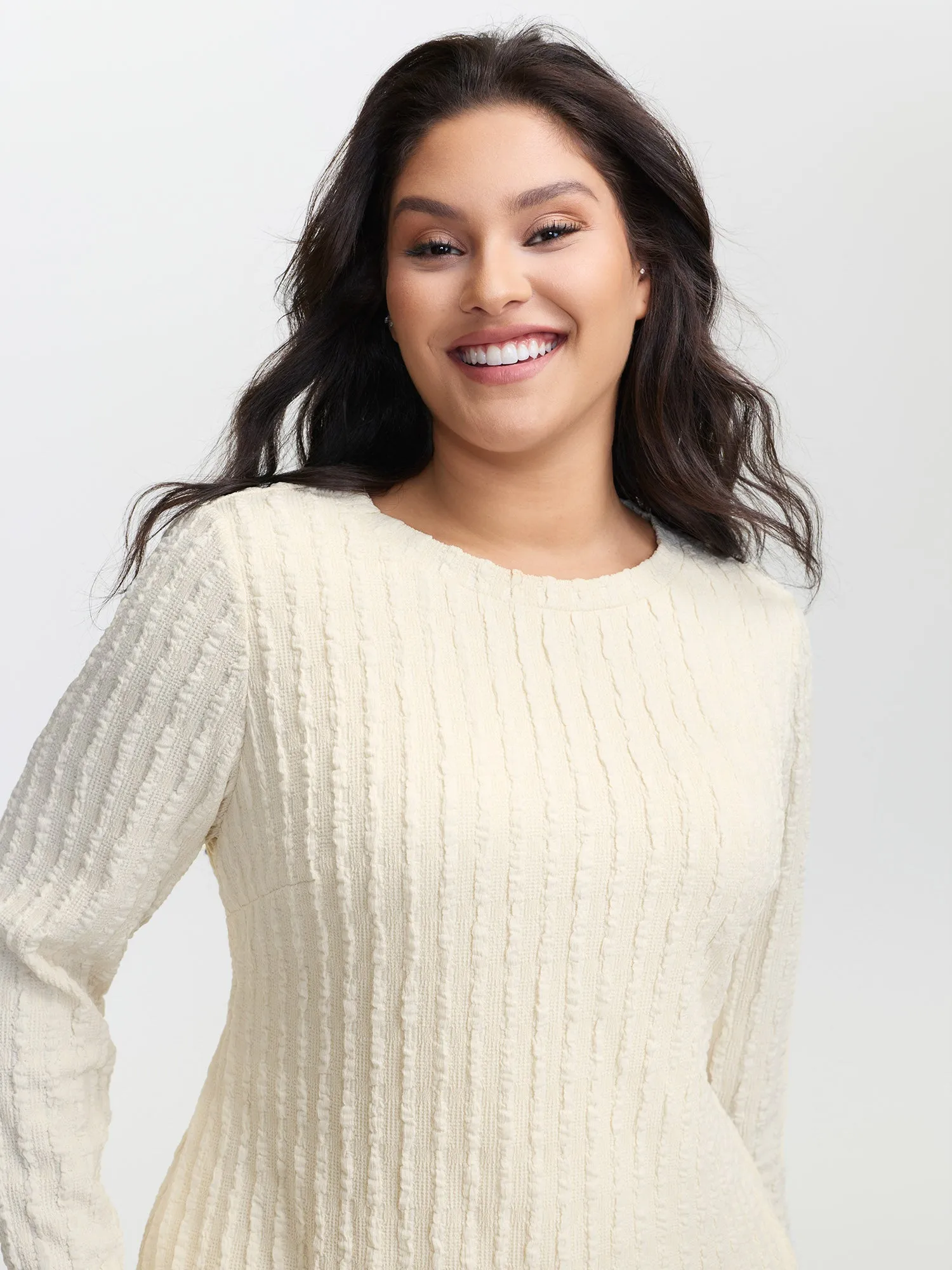 Textured Waist-Tie Stretchy Midi Dress sold by Bloomchic product image thumbnail 2