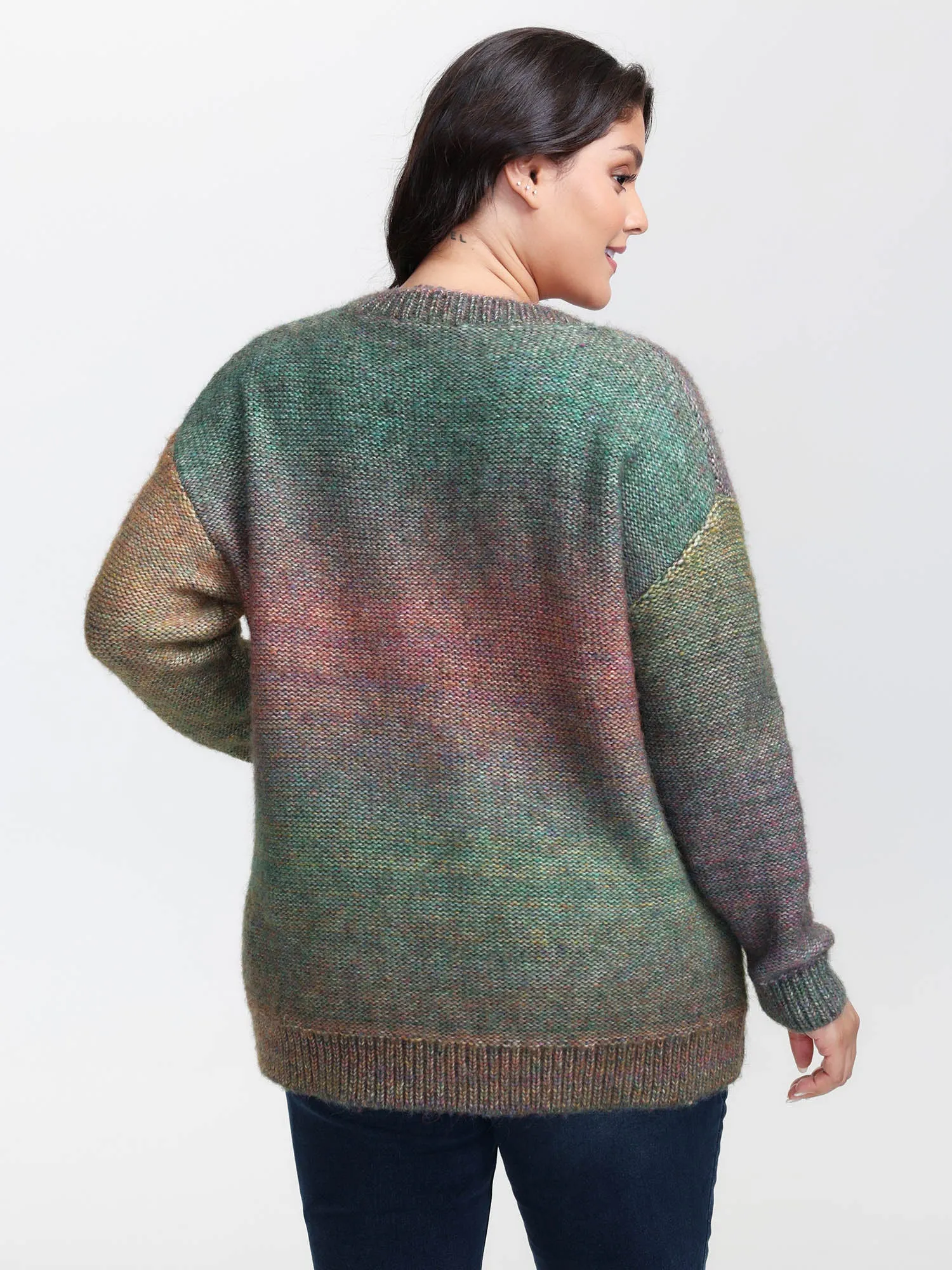Heather Color Gradient Drop Shoulder Pullover sold by Bloomchic product image thumbnail 4