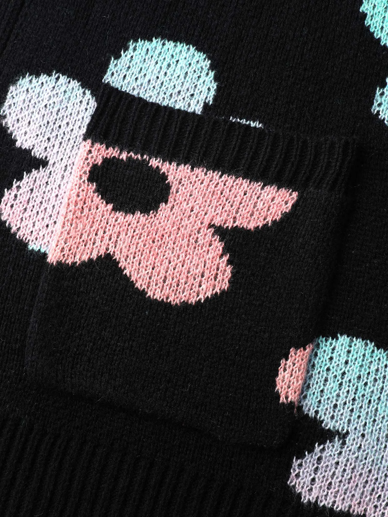 Floral Jacquard Print Color Gradient Knit Cardigan sold by Bloomchic product image thumbnail 5