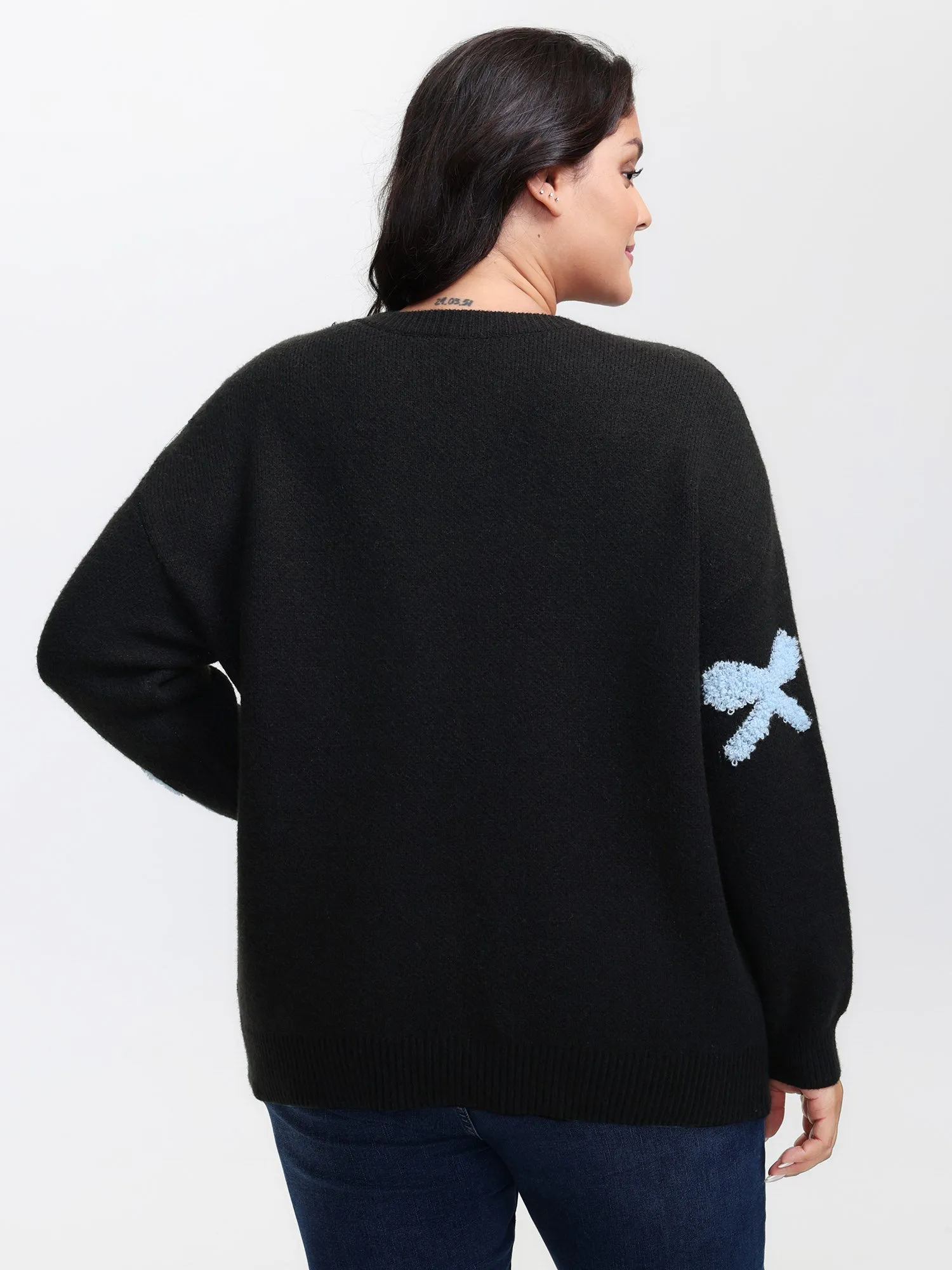 3D Bowknot Jacquard Textured Pullover sold by Bloomchic product image thumbnail 4