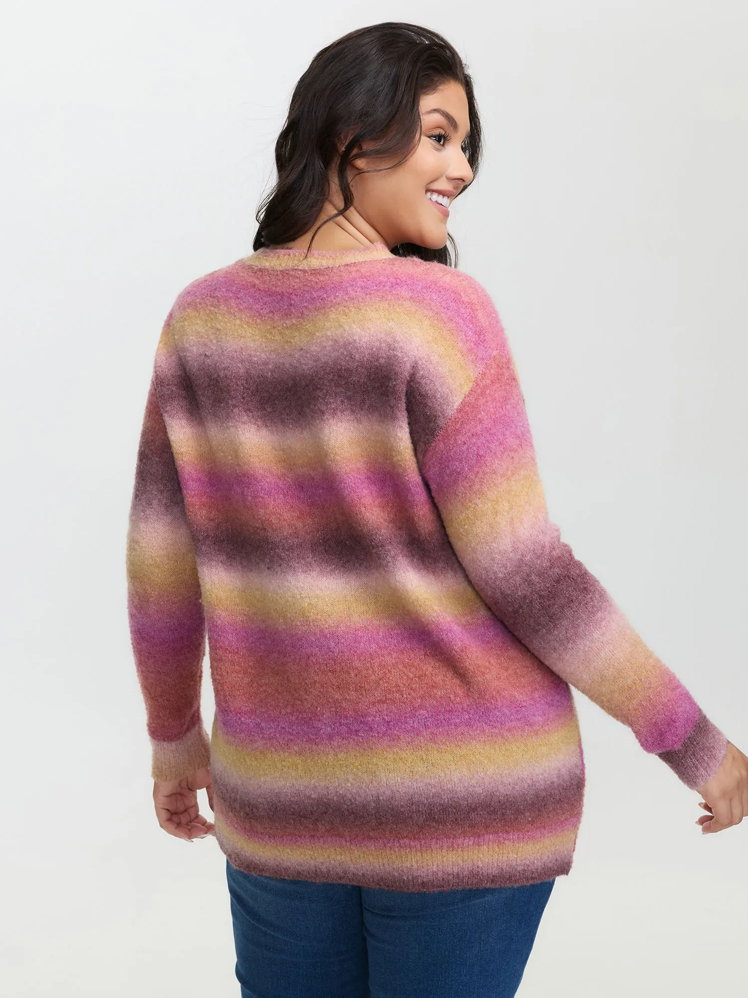 Color Gradient Heather Drop Shoulder Pullover sold by Bloomchic product image thumbnail 4