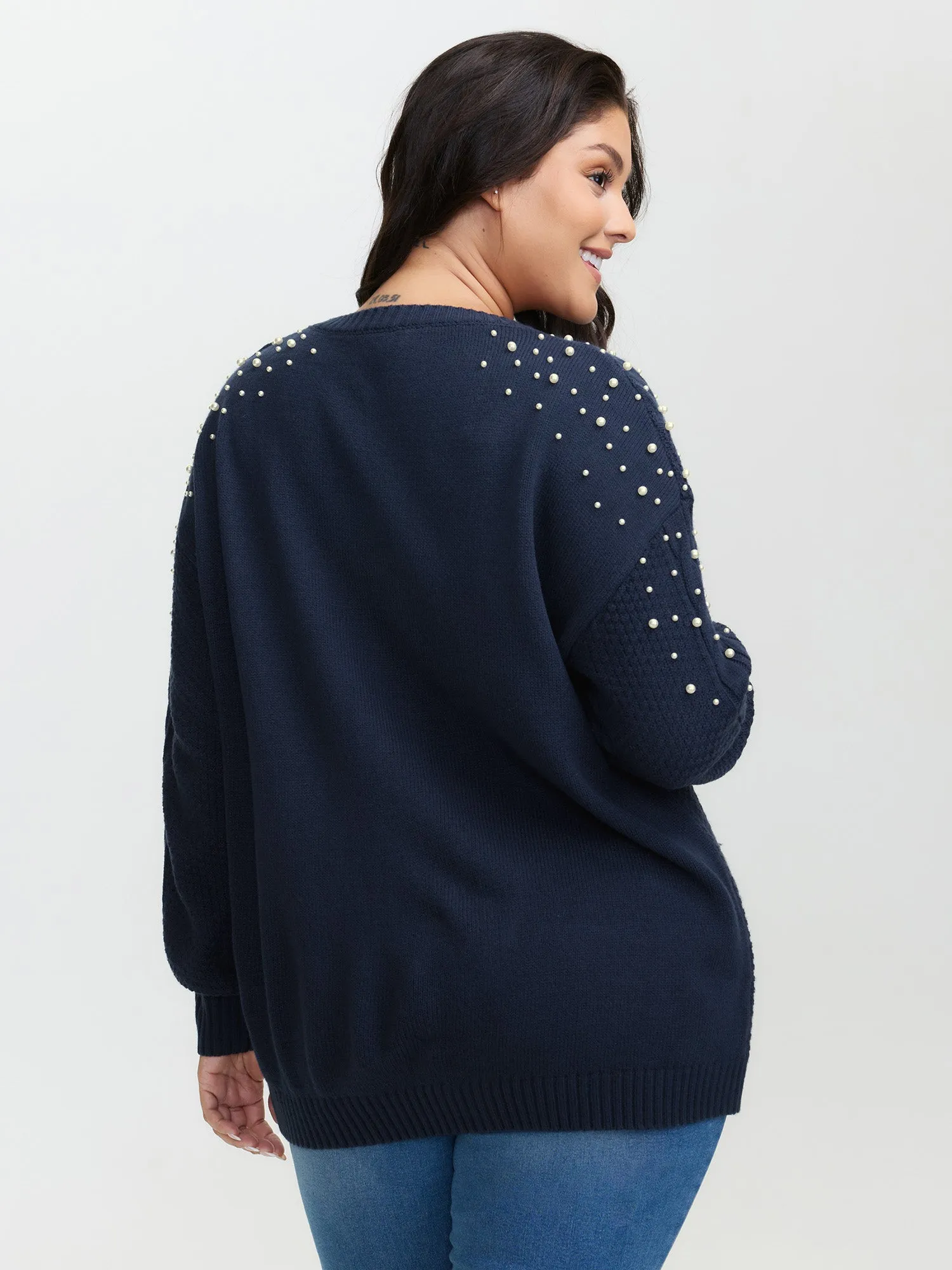 Twist Stitch Beadwork Textured Pullover sold by Bloomchic product image thumbnail 4