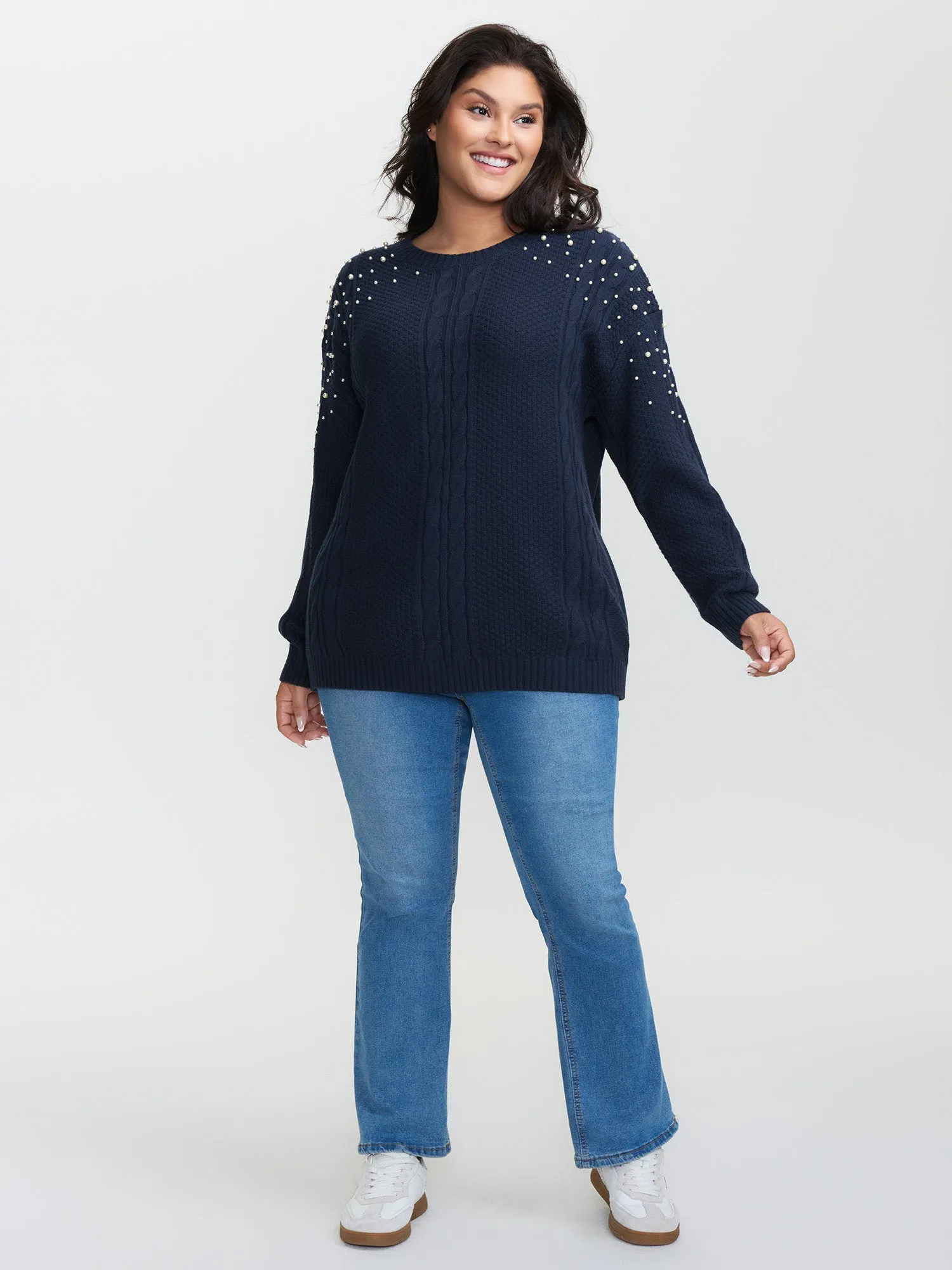 Twist Stitch Beadwork Textured Pullover sold by Bloomchic product image thumbnail 3