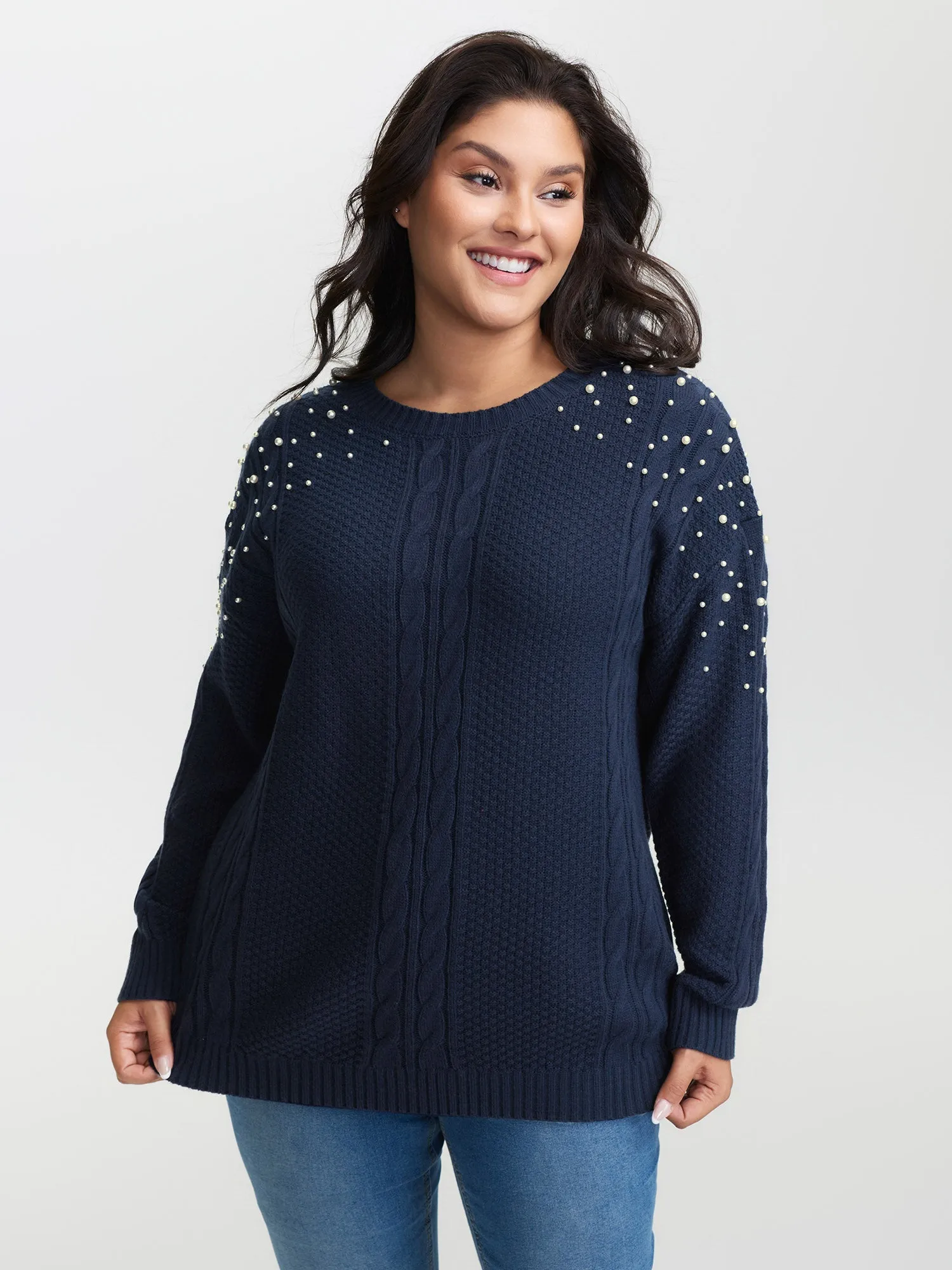 Twist Stitch Beadwork Textured Pullover sold by Bloomchic product image thumbnail 2