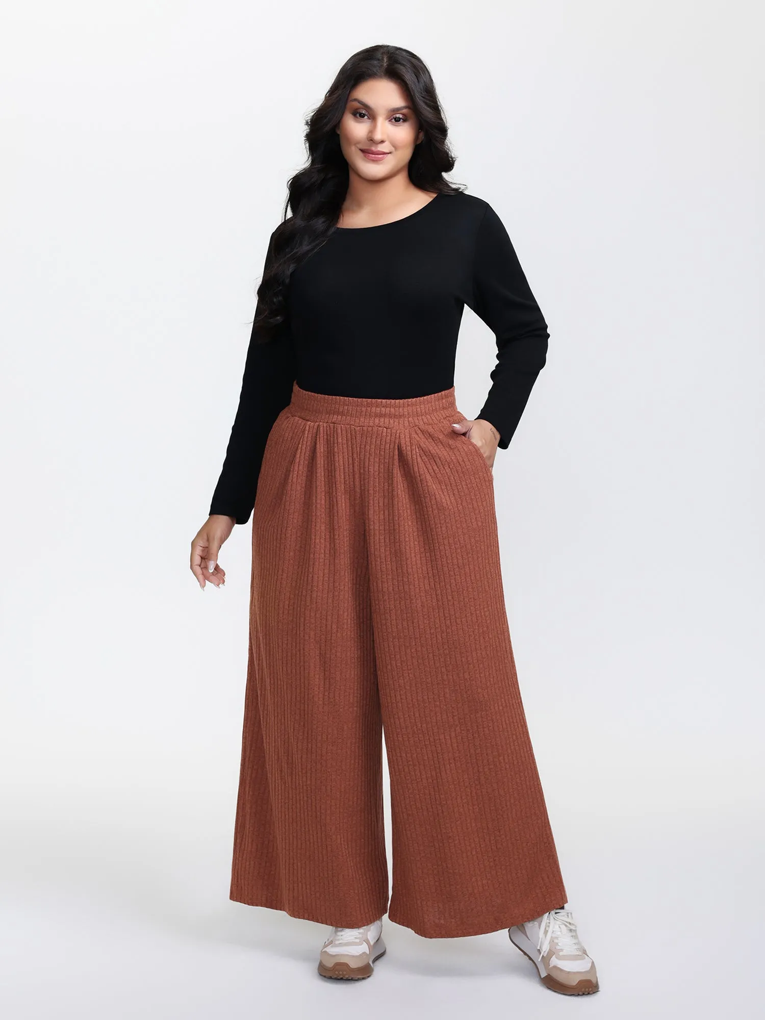 Color Mix Knit Textured Lounge Bottoms sold by Bloomchic