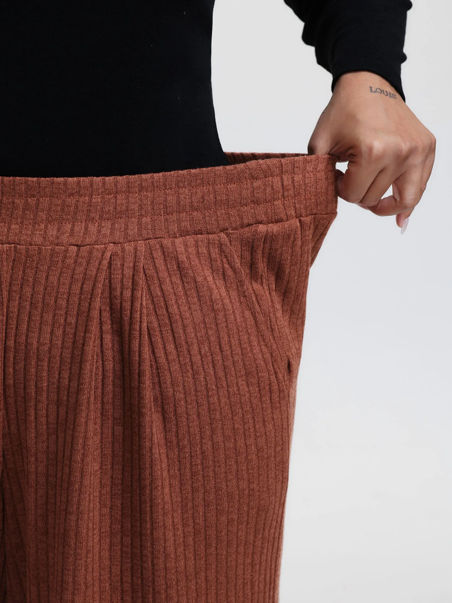 Color Mix Knit Textured Lounge Bottoms sold by Bloomchic product image thumbnail 4