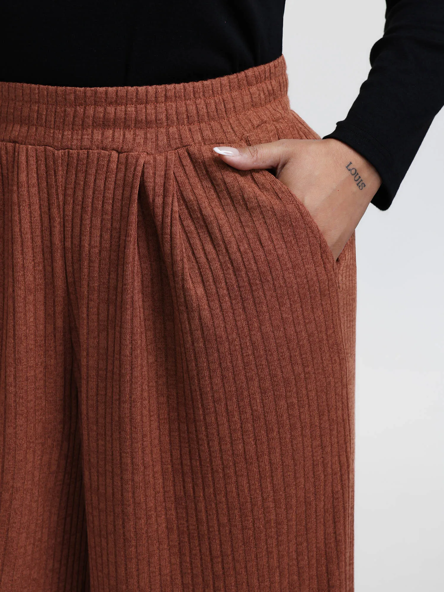 Color Mix Knit Textured Lounge Bottoms sold by Bloomchic product image thumbnail 3