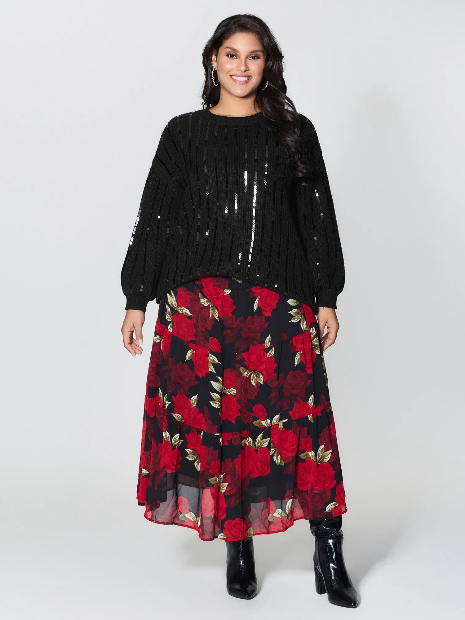 Sequin Embroidered Textured Pullover sold by Bloomchic product image thumbnail 3