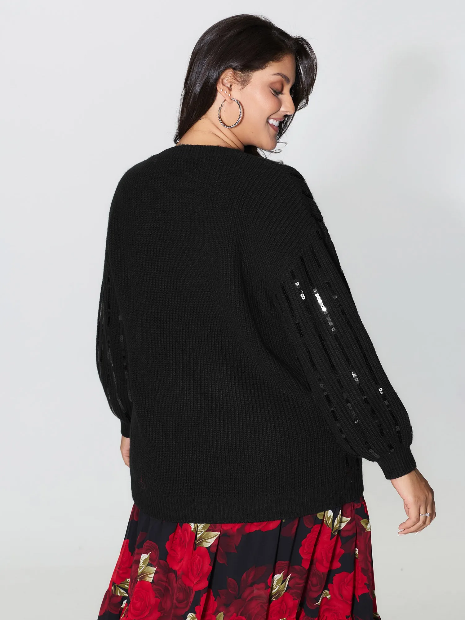 Sequin Embroidered Textured Pullover sold by Bloomchic product image thumbnail 4