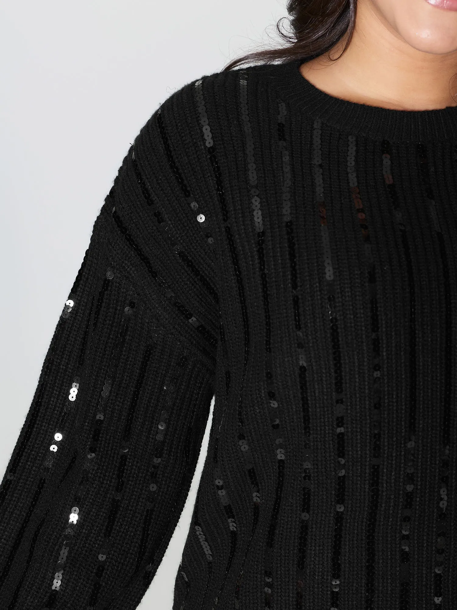 Sequin Embroidered Textured Pullover sold by Bloomchic product image thumbnail 2