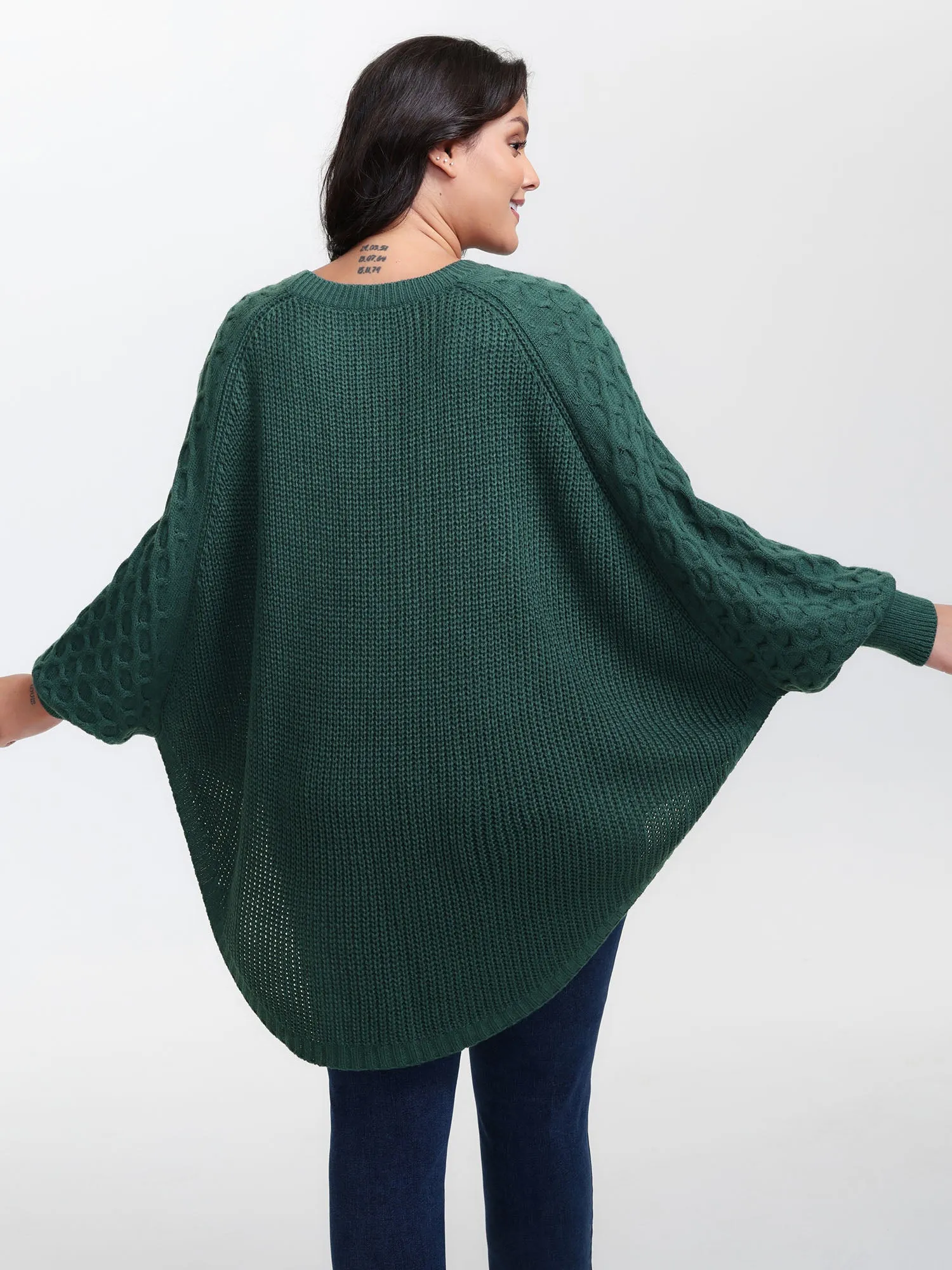 Curvy Hem Bat-Wing Sleeve Pullover sold by Bloomchic product image thumbnail 5