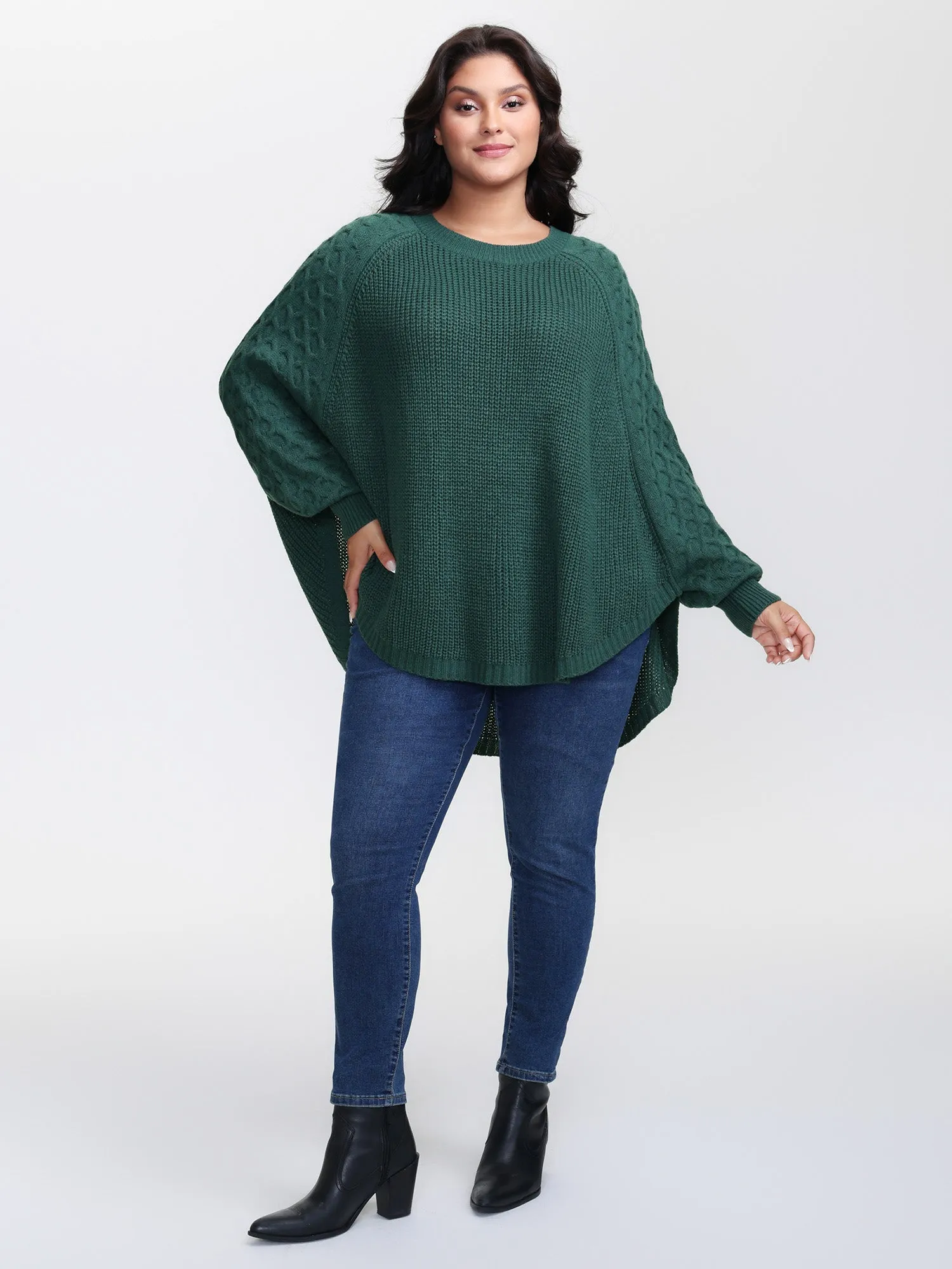 Curvy Hem Bat-Wing Sleeve Pullover sold by Bloomchic product image thumbnail 3