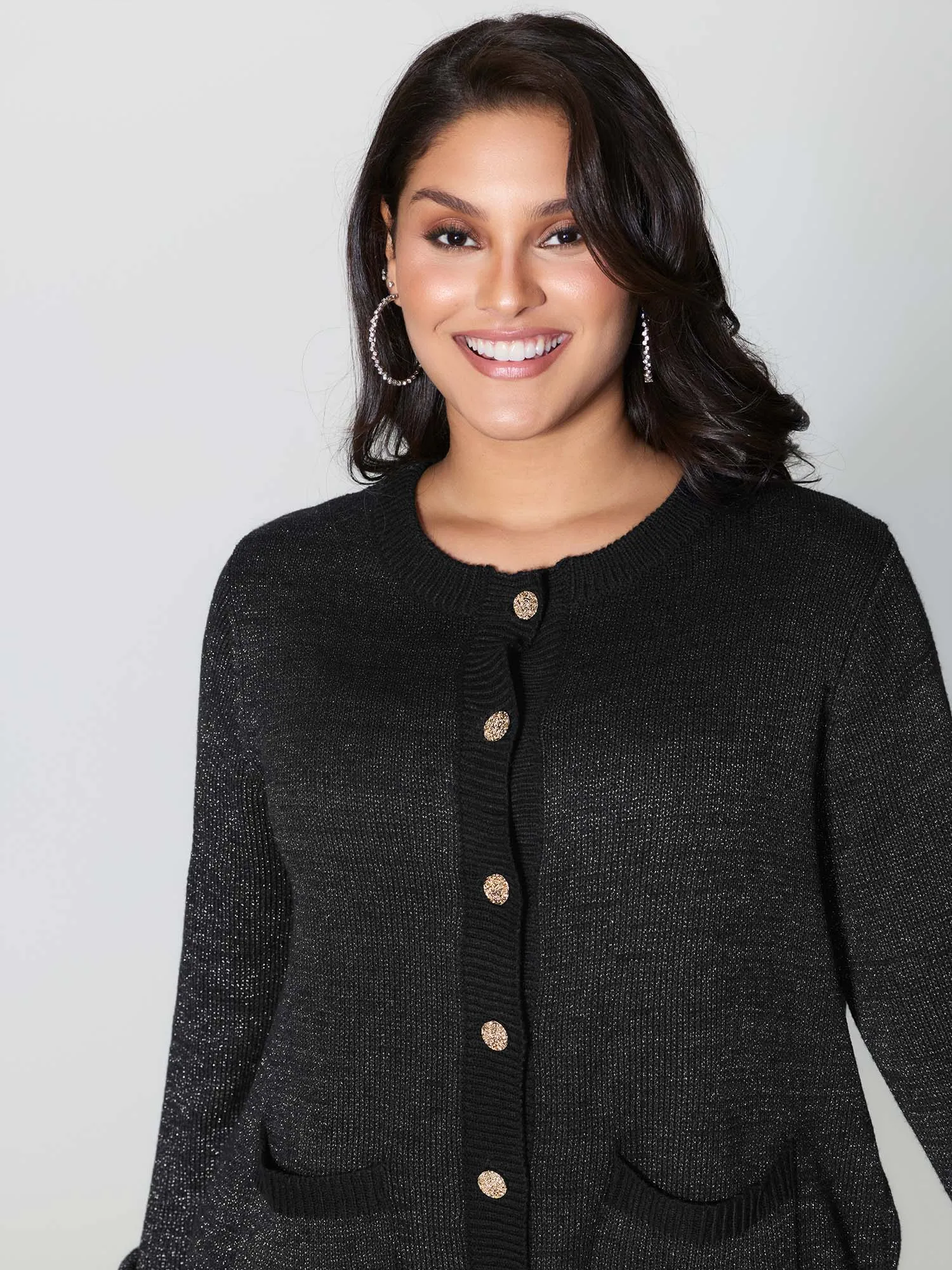 Patch Pockets Textured Button Knit Cardigan sold by Bloomchic product image thumbnail 4