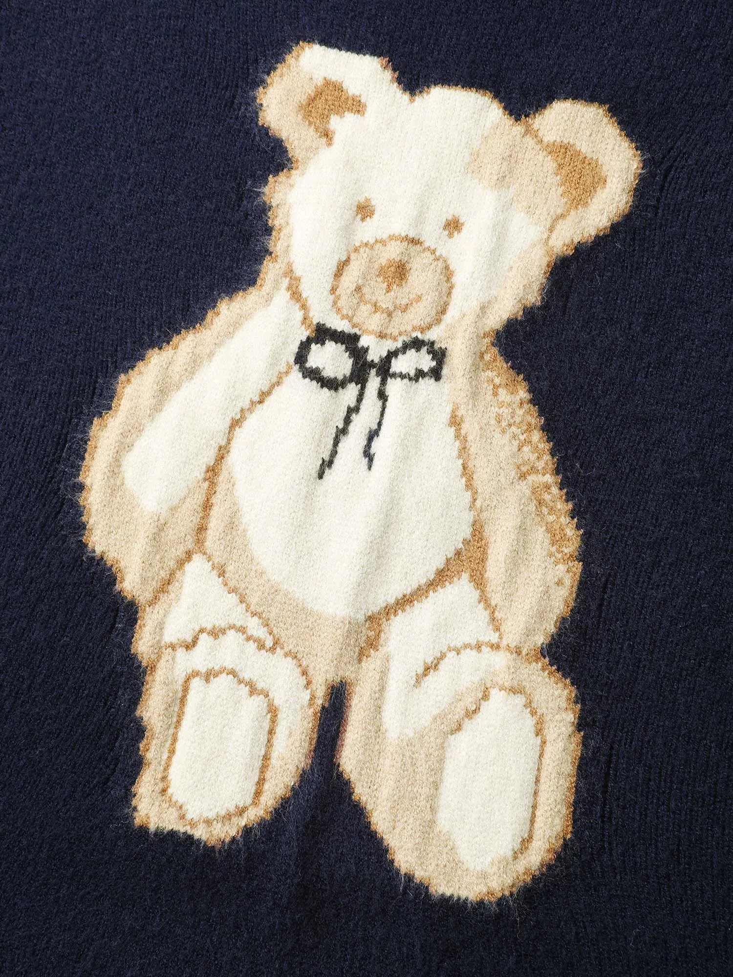 Bear Motif Jacquard Color Contrast Pullover sold by Bloomchic product image thumbnail 5