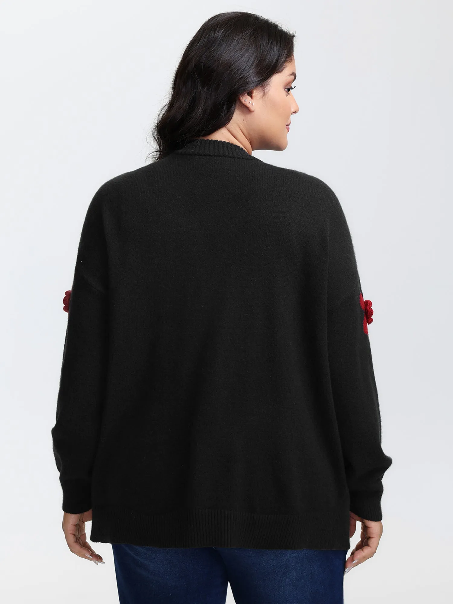 3D Floral Pattern Pockets Knit Cardigan sold by Bloomchic product image thumbnail 5