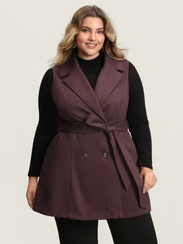 Button Detail Belted Pockets Vest sold by Bloomchic