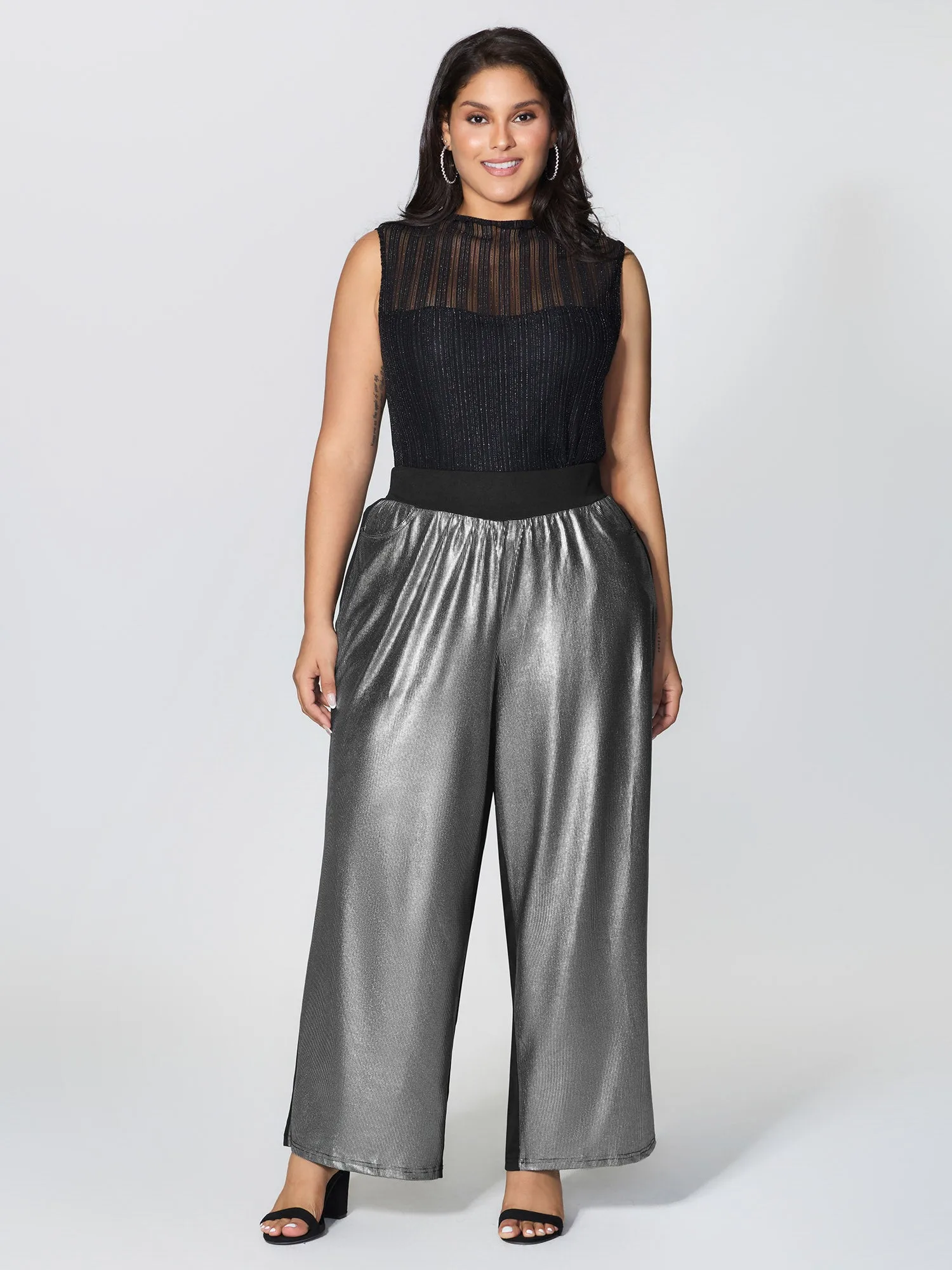 Sequin Stretchy Color Contrast Pants sold by Bloomchic product image thumbnail 2