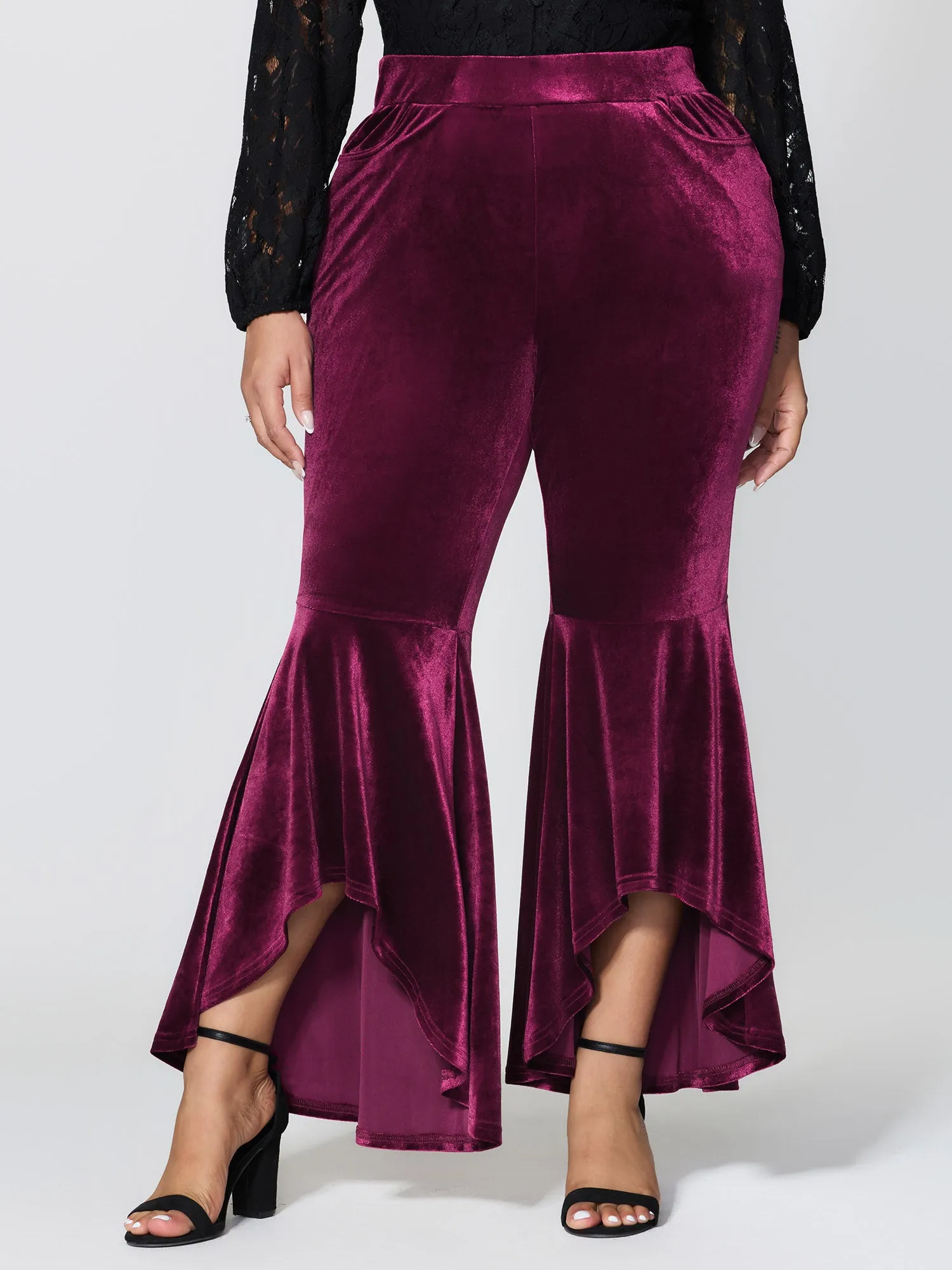 Satin Button Detail Ruffled Pants sold by Bloomchic product image thumbnail 2