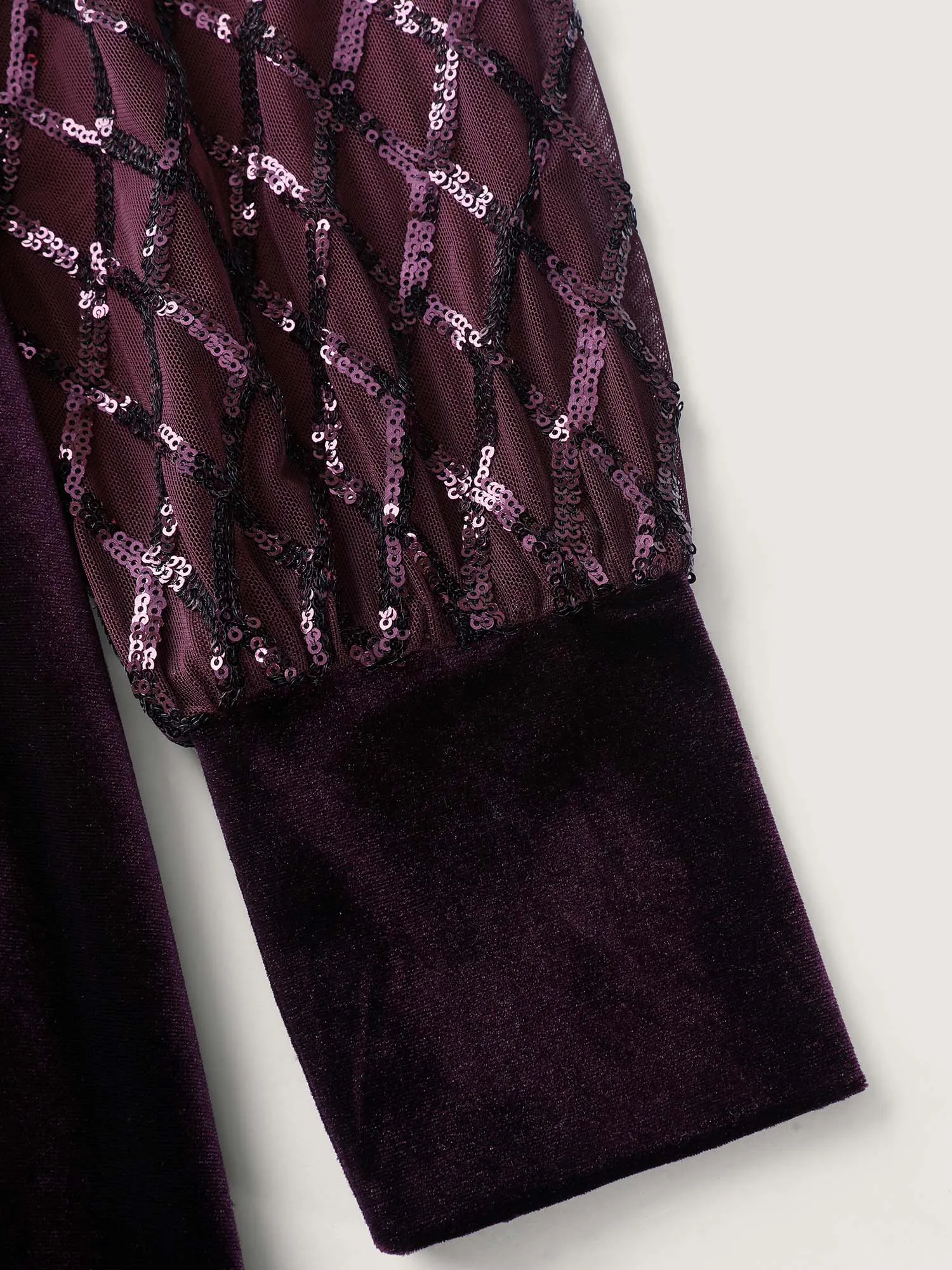 Velvet Sequin Sheer Sleeve Midi Dress sold by Bloomchic product image thumbnail 5