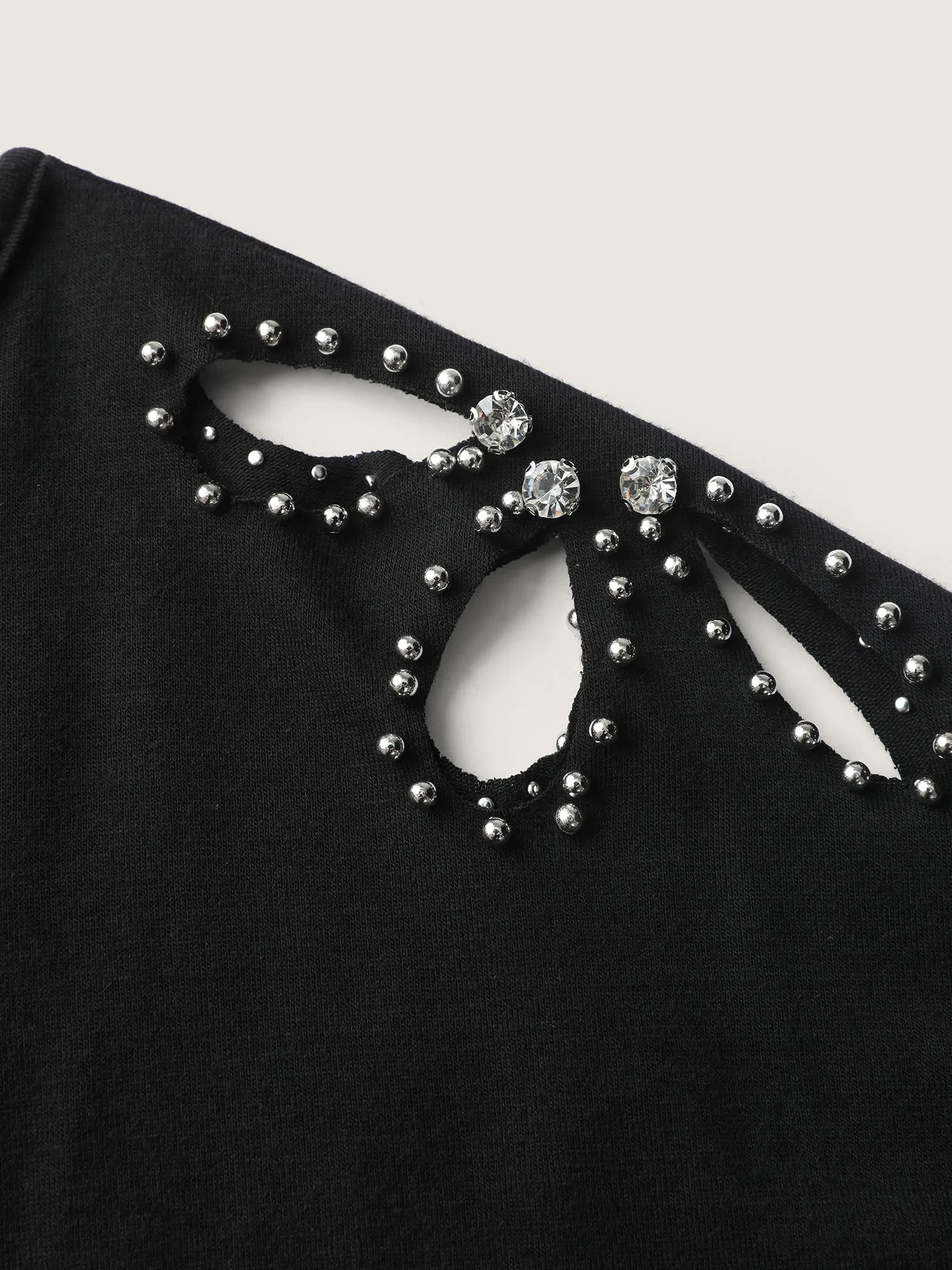 Cut-Out Shoulder Beads T-Shirt sold by Bloomchic product image thumbnail 5