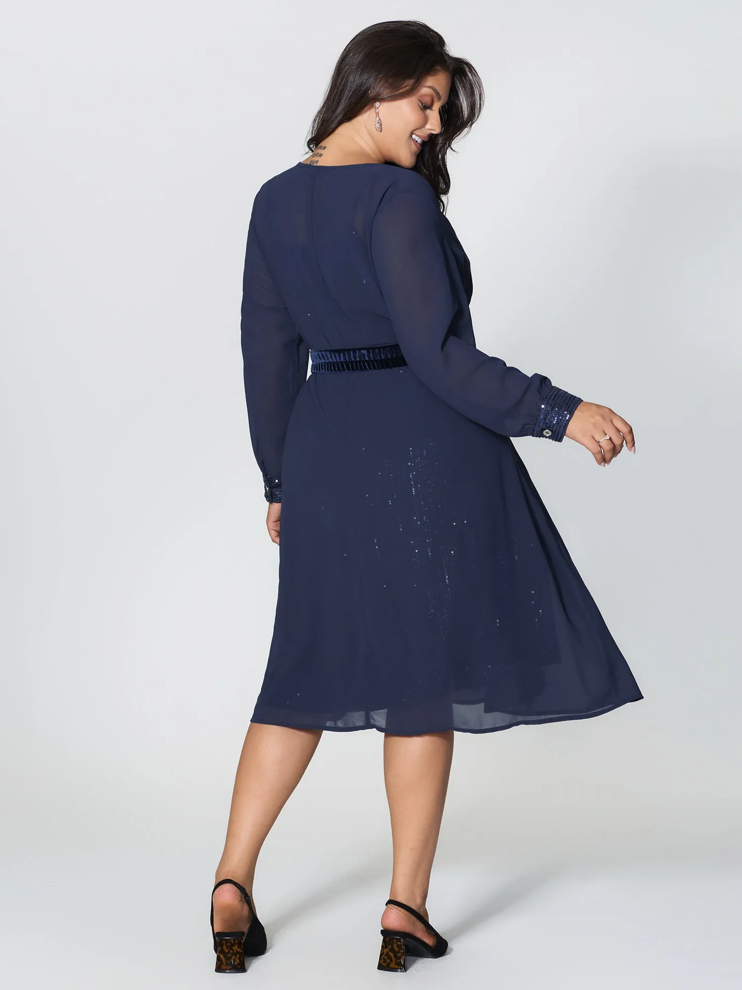 Two-Piece Belted Stretchy Midi Dress sold by Bloomchic product image thumbnail 4