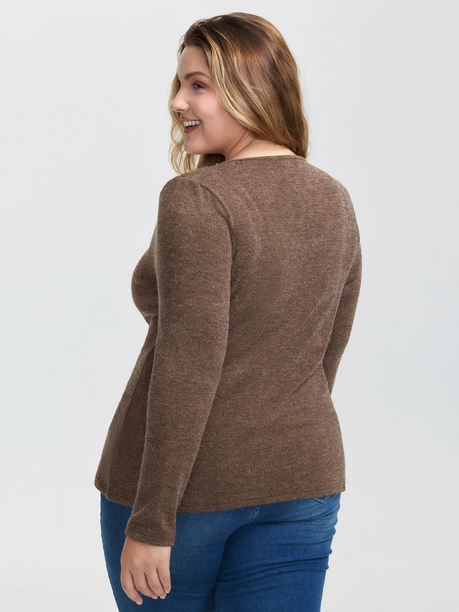 Lace Trim V-Neck Stretchy T-Shirt sold by Bloomchic product image thumbnail 5