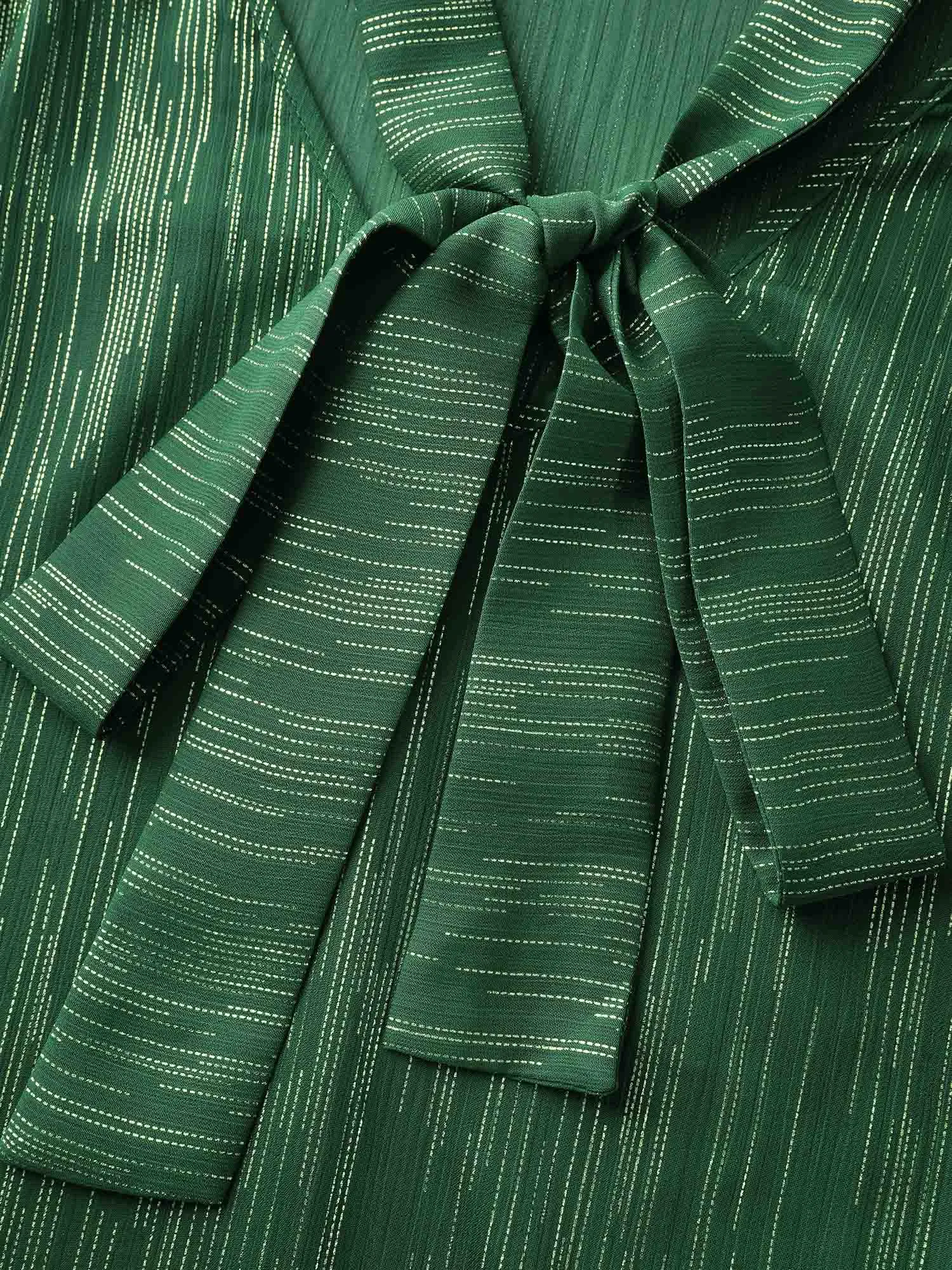 Gold Stamp Sheer Collar-Tie Blouse sold by Bloomchic product image thumbnail 5