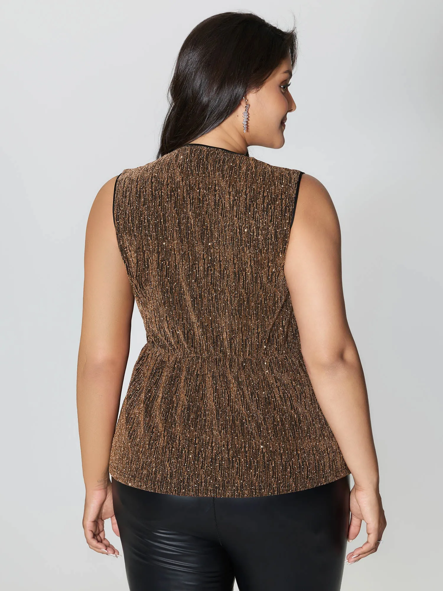 Rhinestone Stretchy Waist Drape Tank Top sold by Bloomchic product image thumbnail 4
