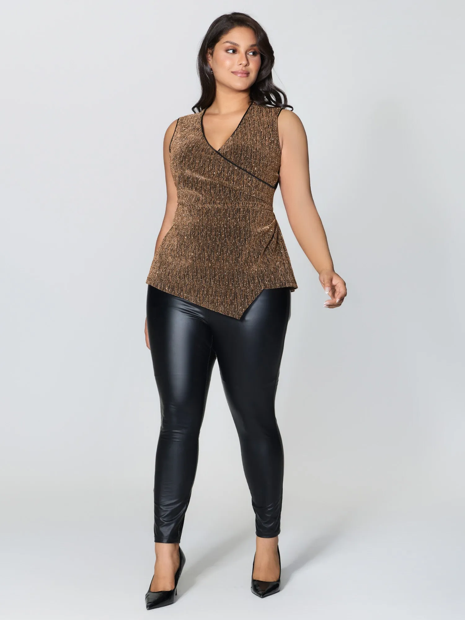 Rhinestone Stretchy Waist Drape Tank Top sold by Bloomchic product image thumbnail 2