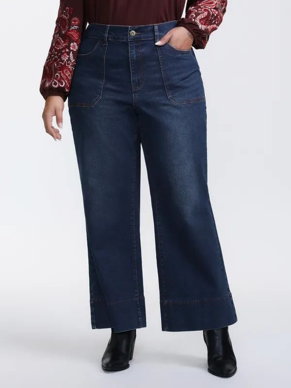 Flared Hem Easy-Fit Jeans sold by Bloomchic