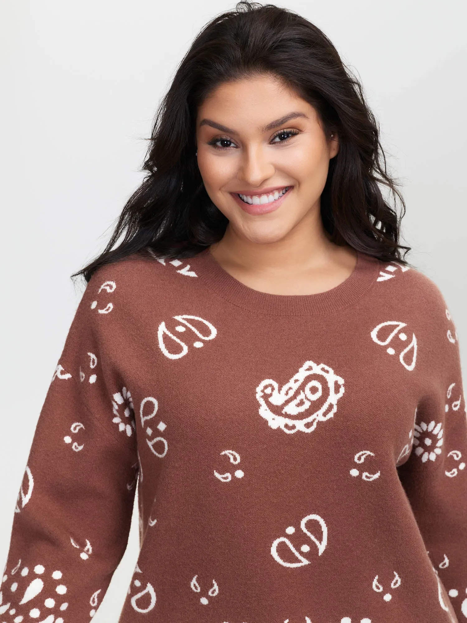 Paisley Print Round Neck Pullover sold by Bloomchic product image thumbnail 2