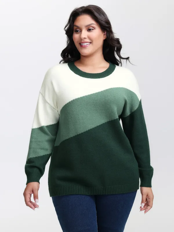 Colorblock Drop Shoulder Pullover sold by Bloomchic