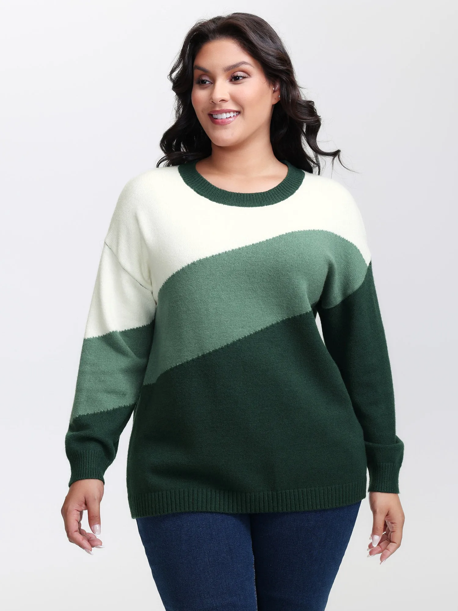 Colorblock Drop Shoulder Pullover sold by Bloomchic