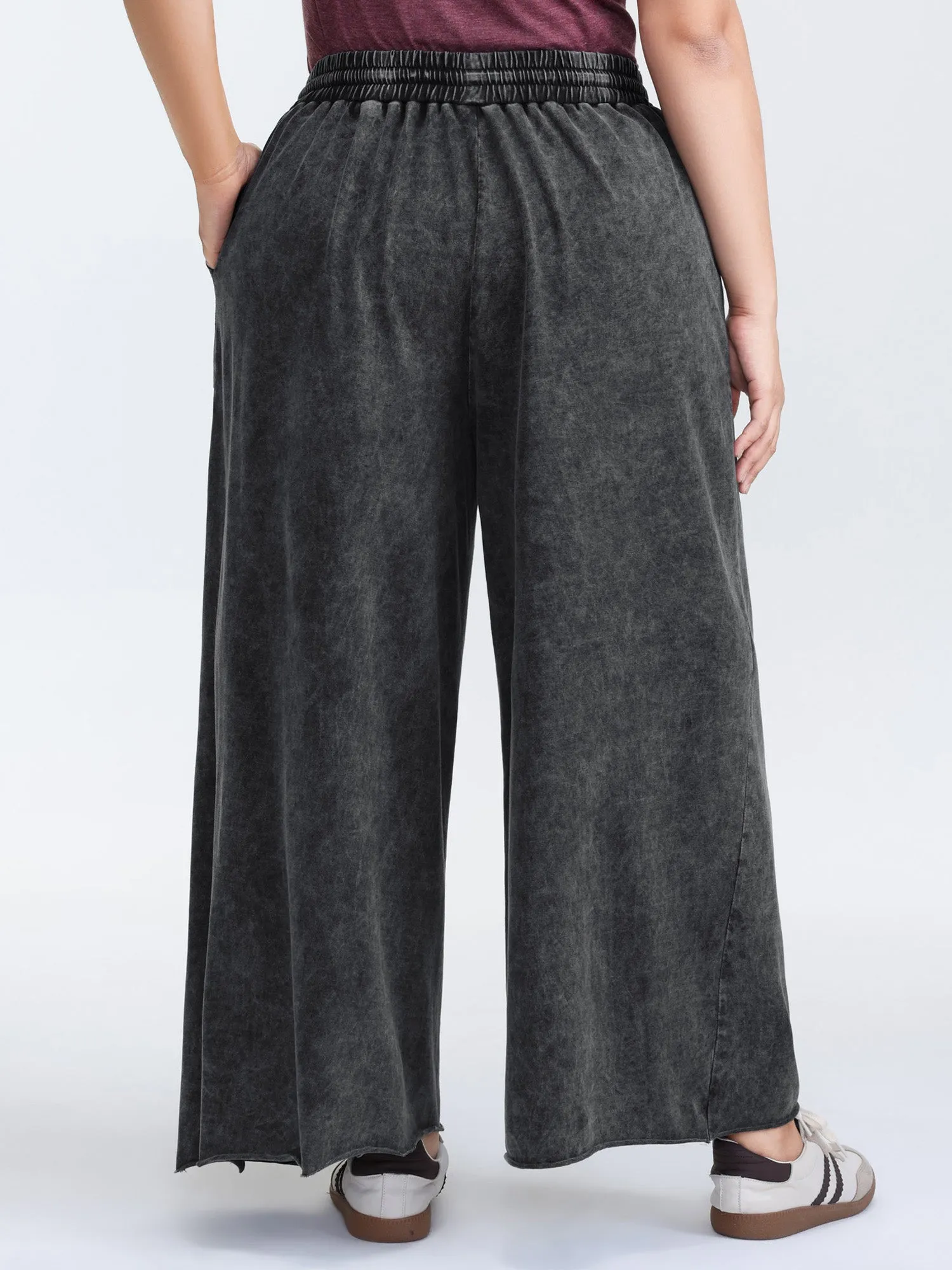 Vintage Washed Drawstring Wide Leg Pants sold by Bloomchic product image thumbnail 5