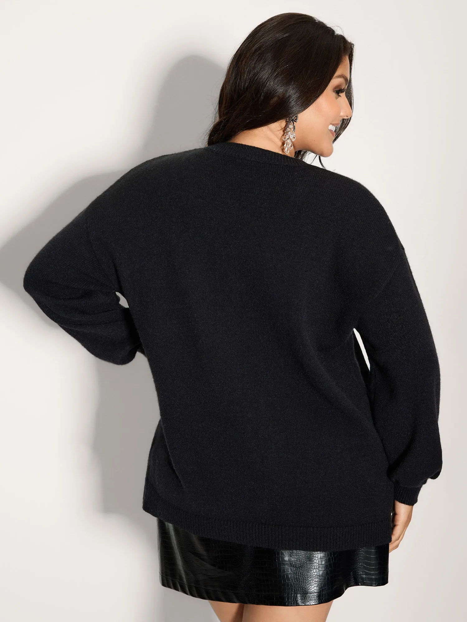 Sequin Embroidery Round Neck Pullover sold by Bloomchic product image thumbnail 4