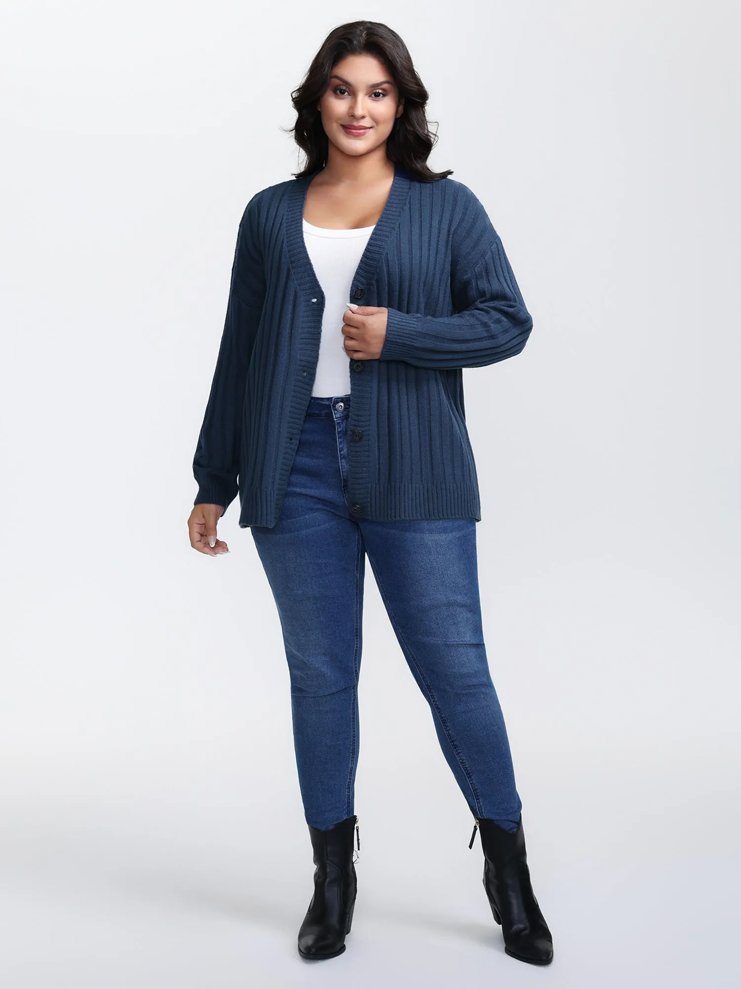 Textured Cozy Button Knit Cardigan sold by Bloomchic product image thumbnail 3