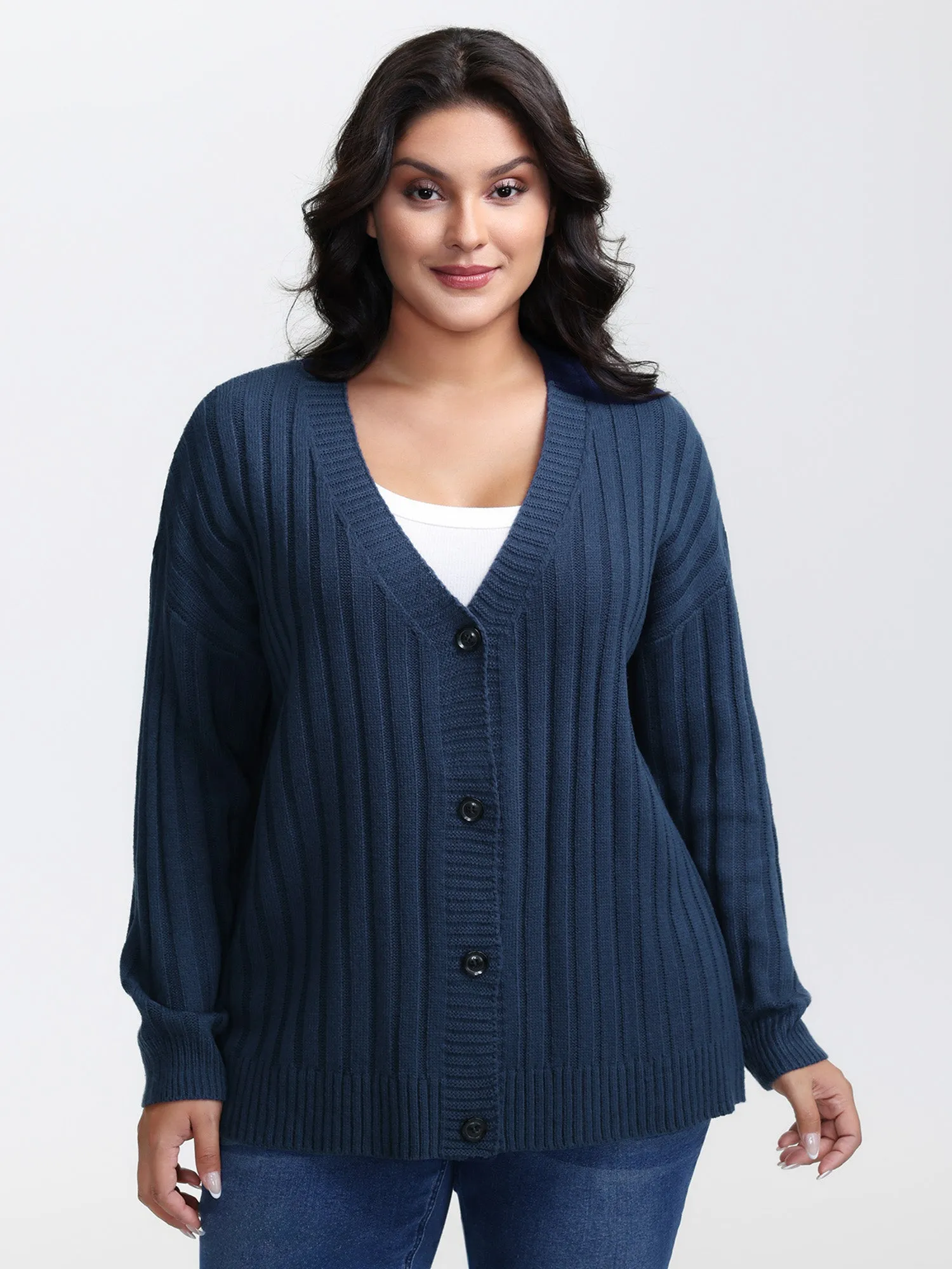Textured Cozy Button Knit Cardigan sold by Bloomchic product image thumbnail 2