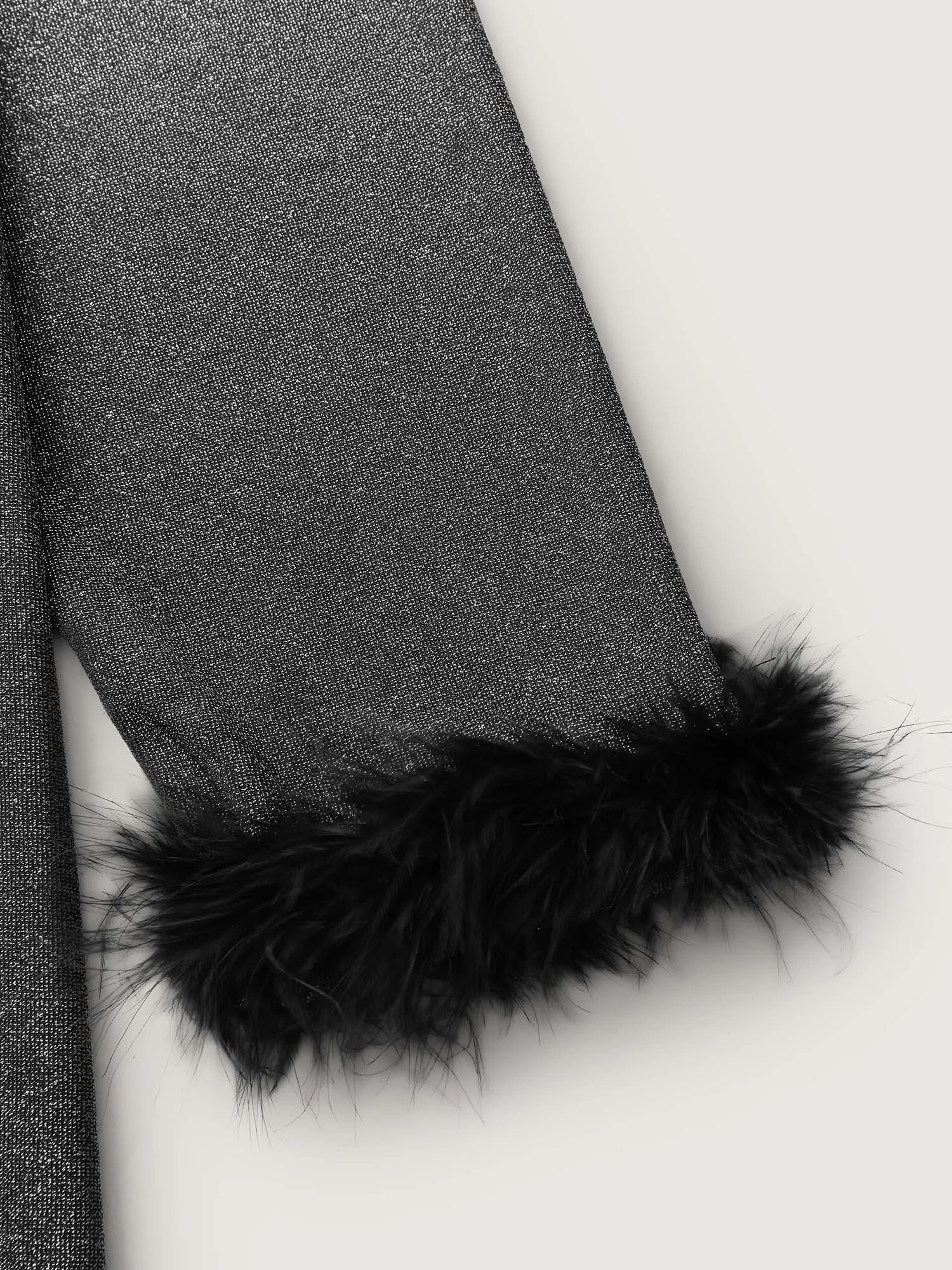 Shiny Silk Fur Cuffs Blouse sold by Bloomchic product image thumbnail 5