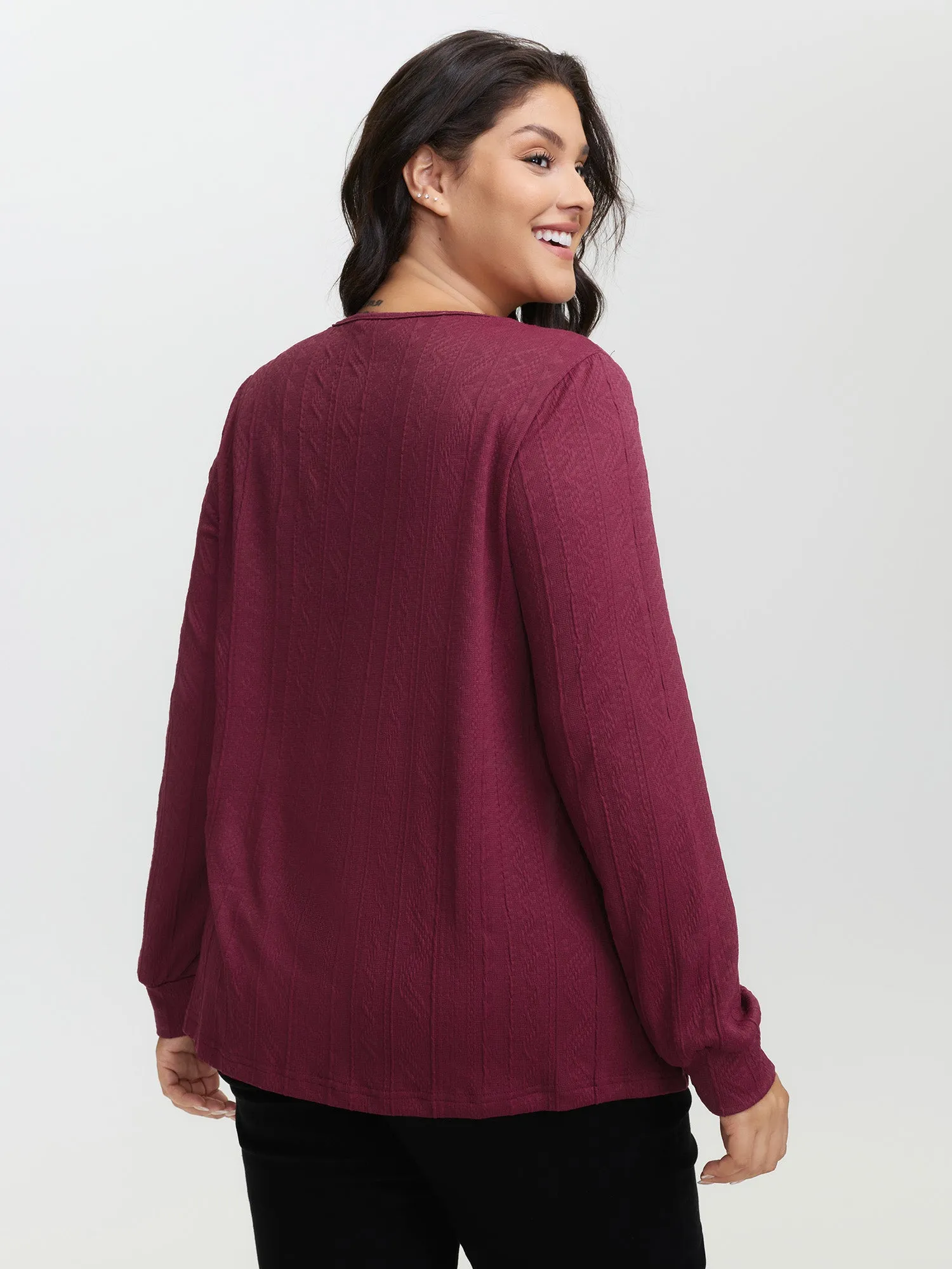 Textured Stretchy Buttons T-Shirt sold by Bloomchic product image thumbnail 5