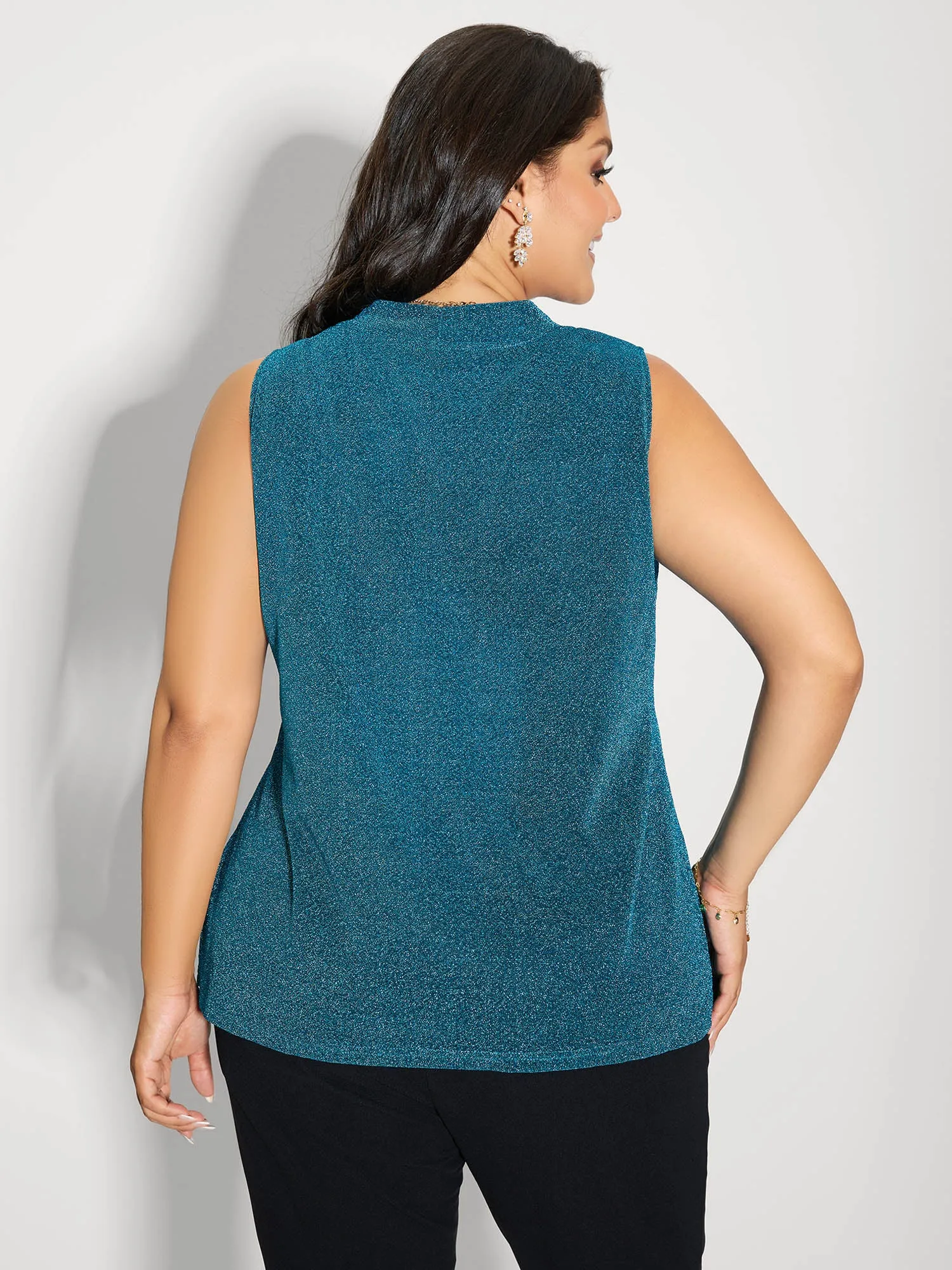 Lurex Butterfly Knot Collar Lined Tank Top sold by Bloomchic product image thumbnail 4